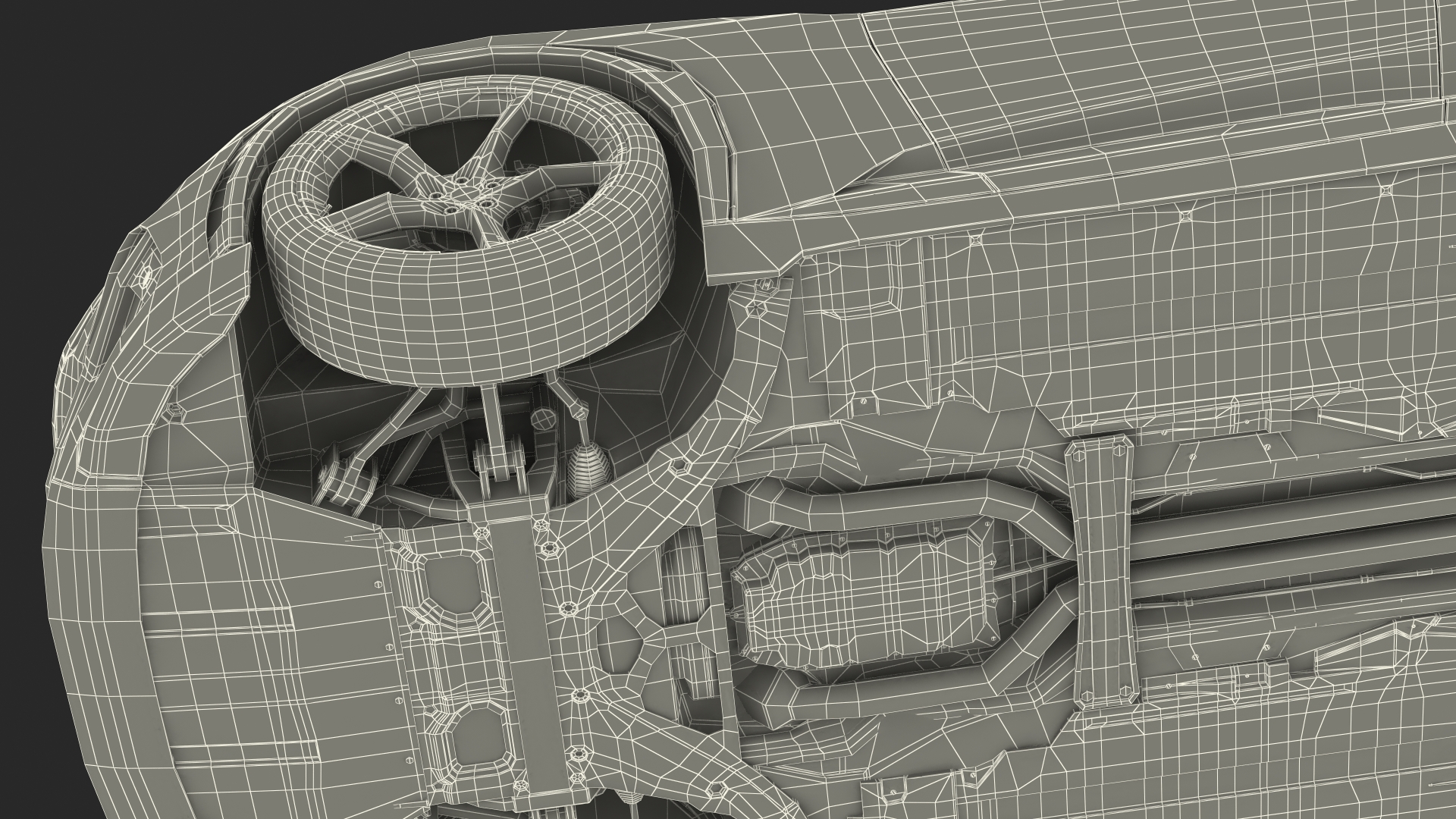 Extreme Crossover Sports Car Yellow Rigged 3D