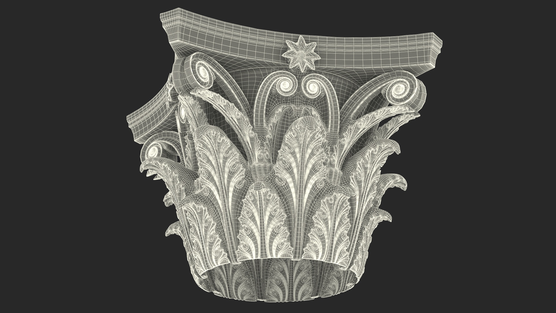 3D model Corinthian Column Capital