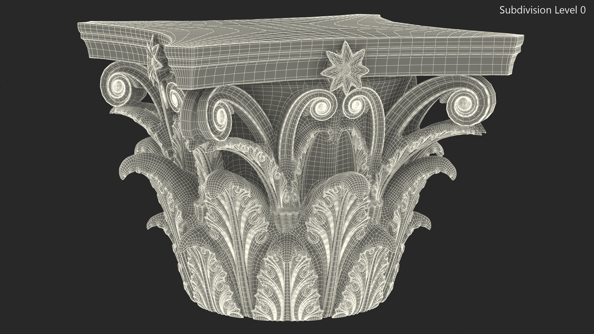3D model Corinthian Column Capital