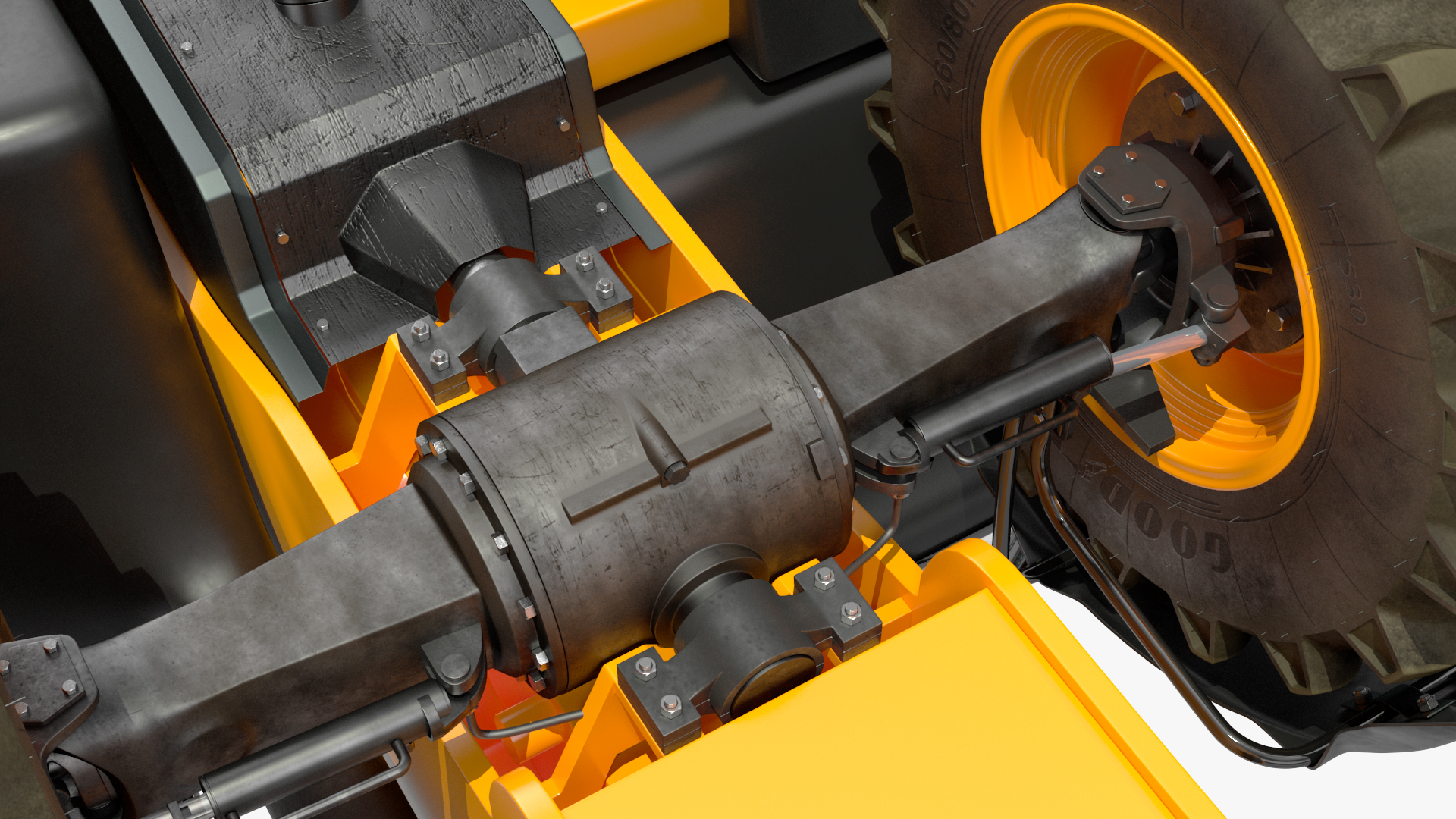 3D model Telescopic Handler JCB 535-95 Rigged for Cinema 4D