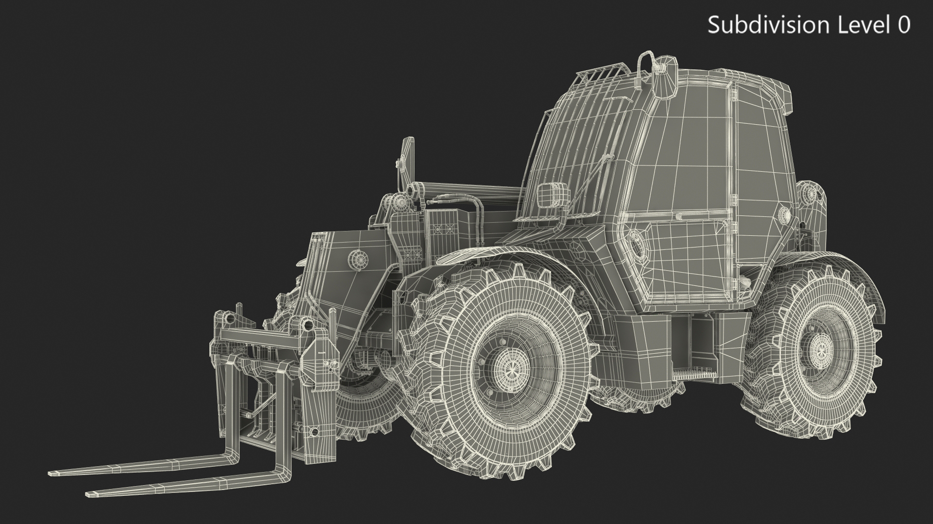 3D model Telescopic Handler JCB 535-95 Rigged for Cinema 4D