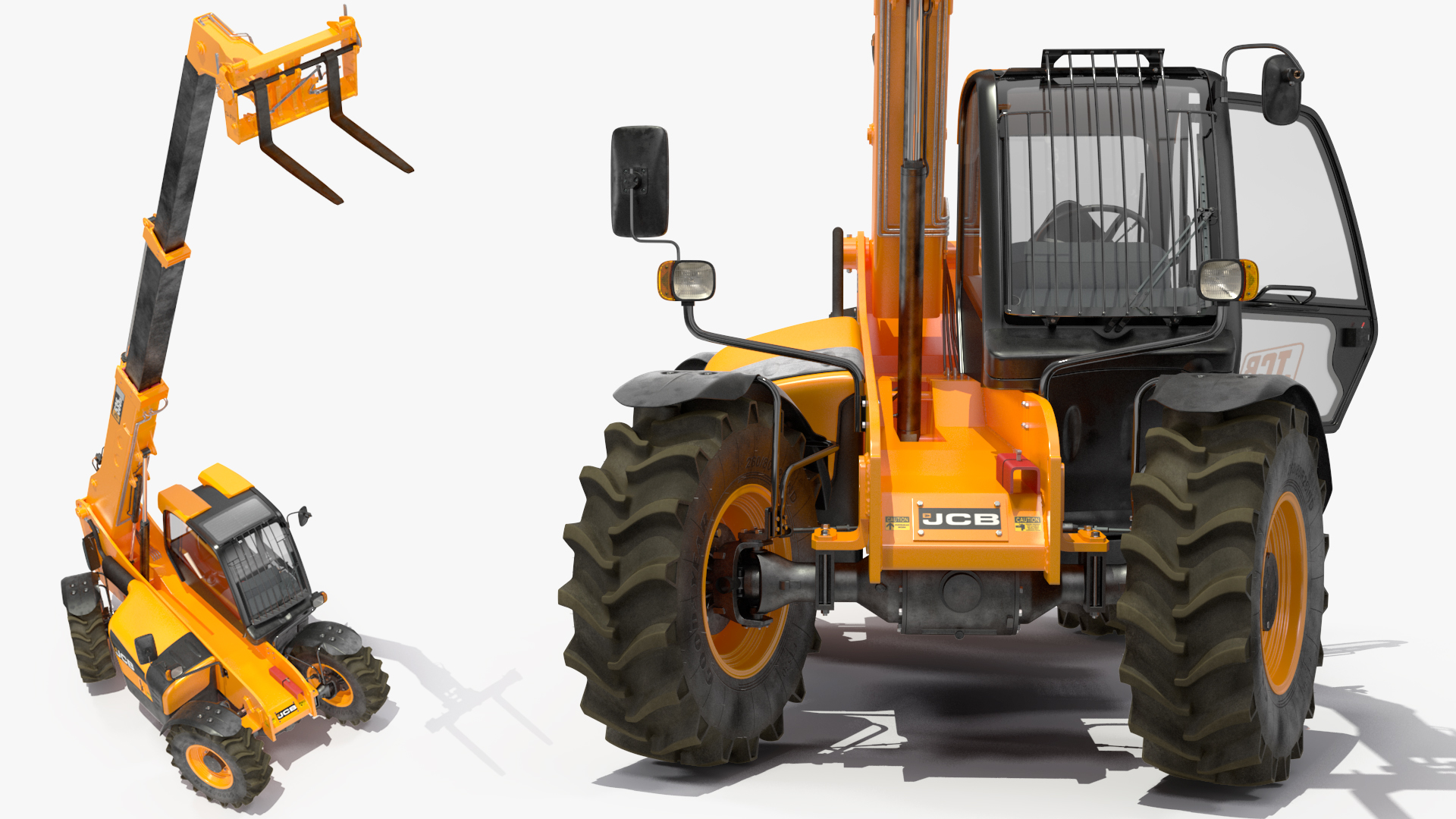 3D model Telescopic Handler JCB 535-95 Rigged for Cinema 4D