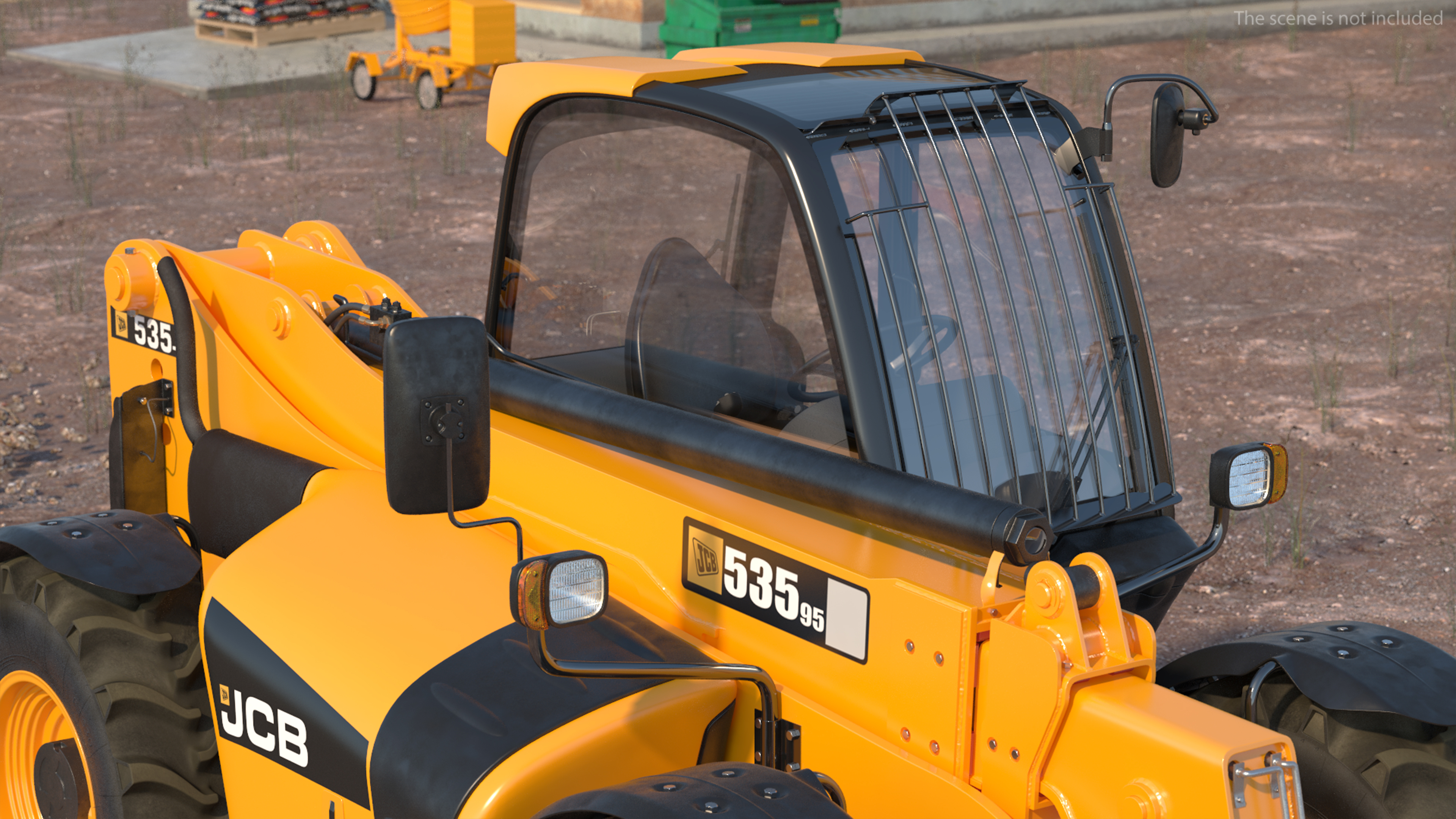 3D model Telescopic Handler JCB 535-95 Rigged for Cinema 4D