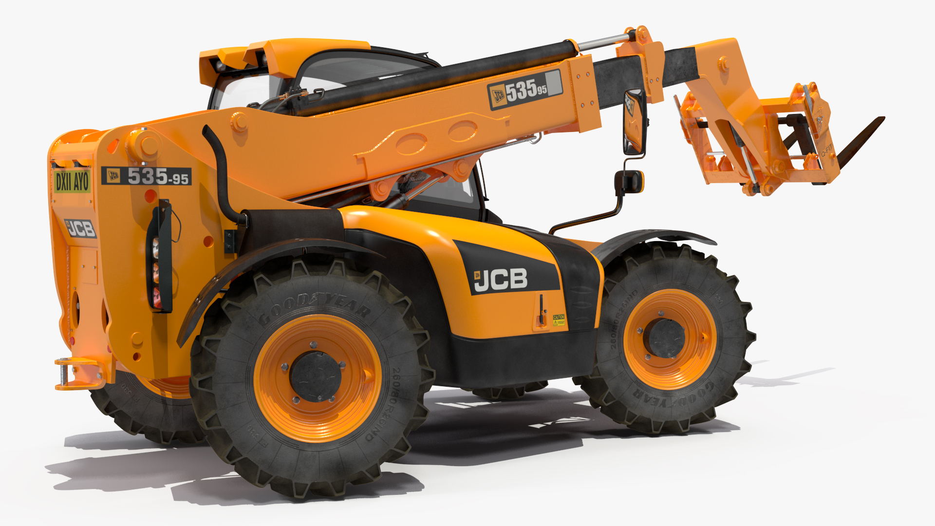 3D model Telescopic Handler JCB 535-95 Rigged for Cinema 4D