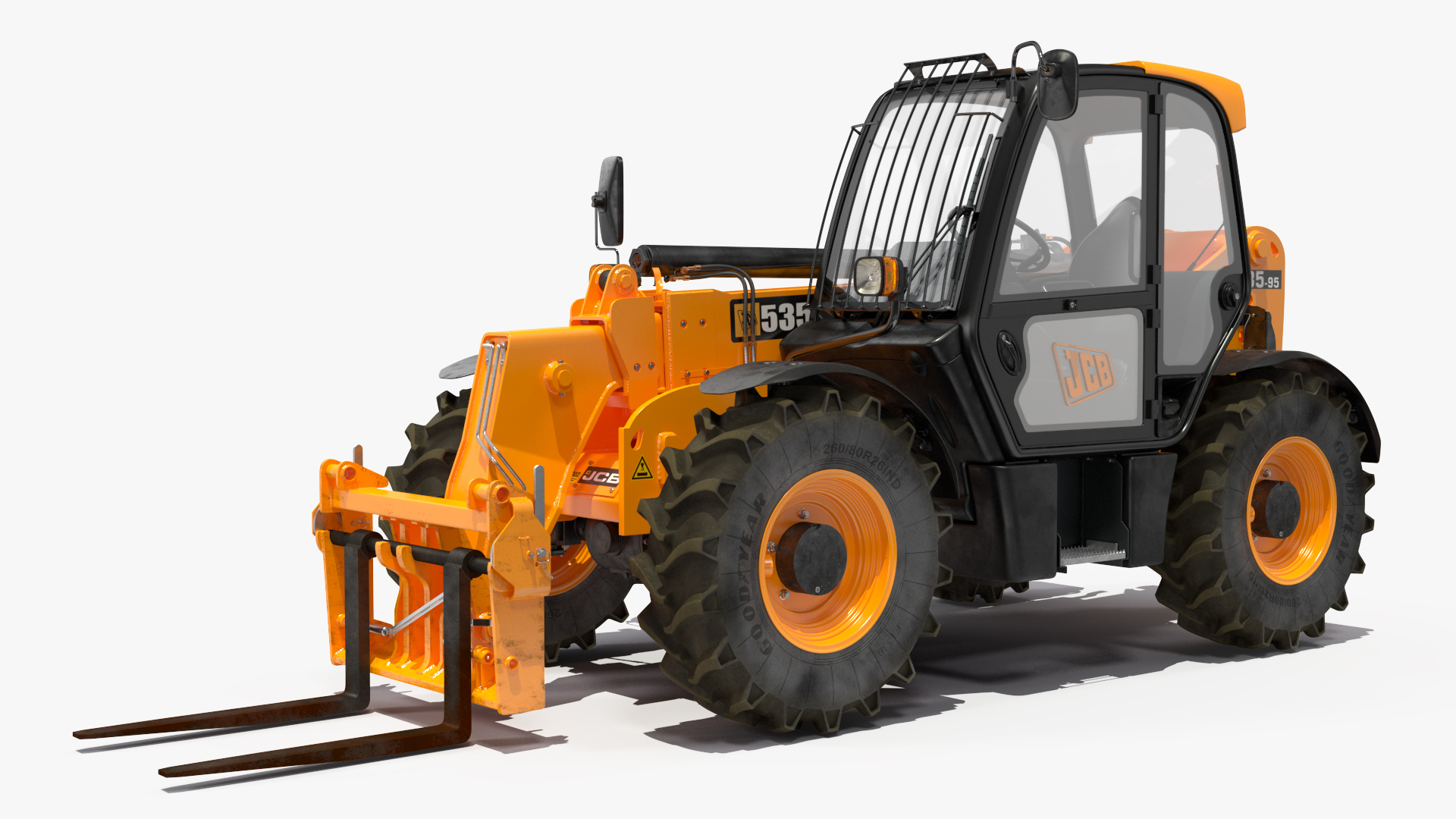 3D model Telescopic Handler JCB 535-95 Rigged for Cinema 4D