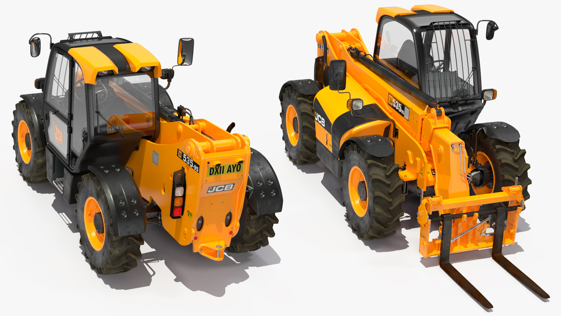 3D model Telescopic Handler JCB 535-95 Rigged for Cinema 4D