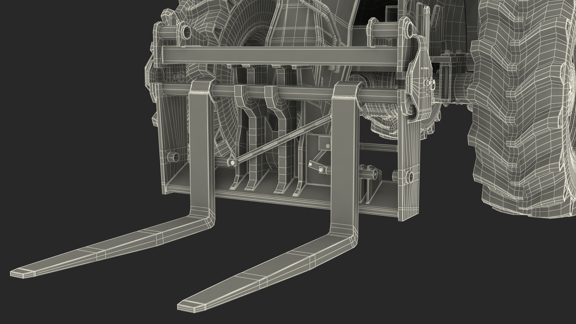 3D model Telescopic Handler JCB 535-95 Rigged for Cinema 4D