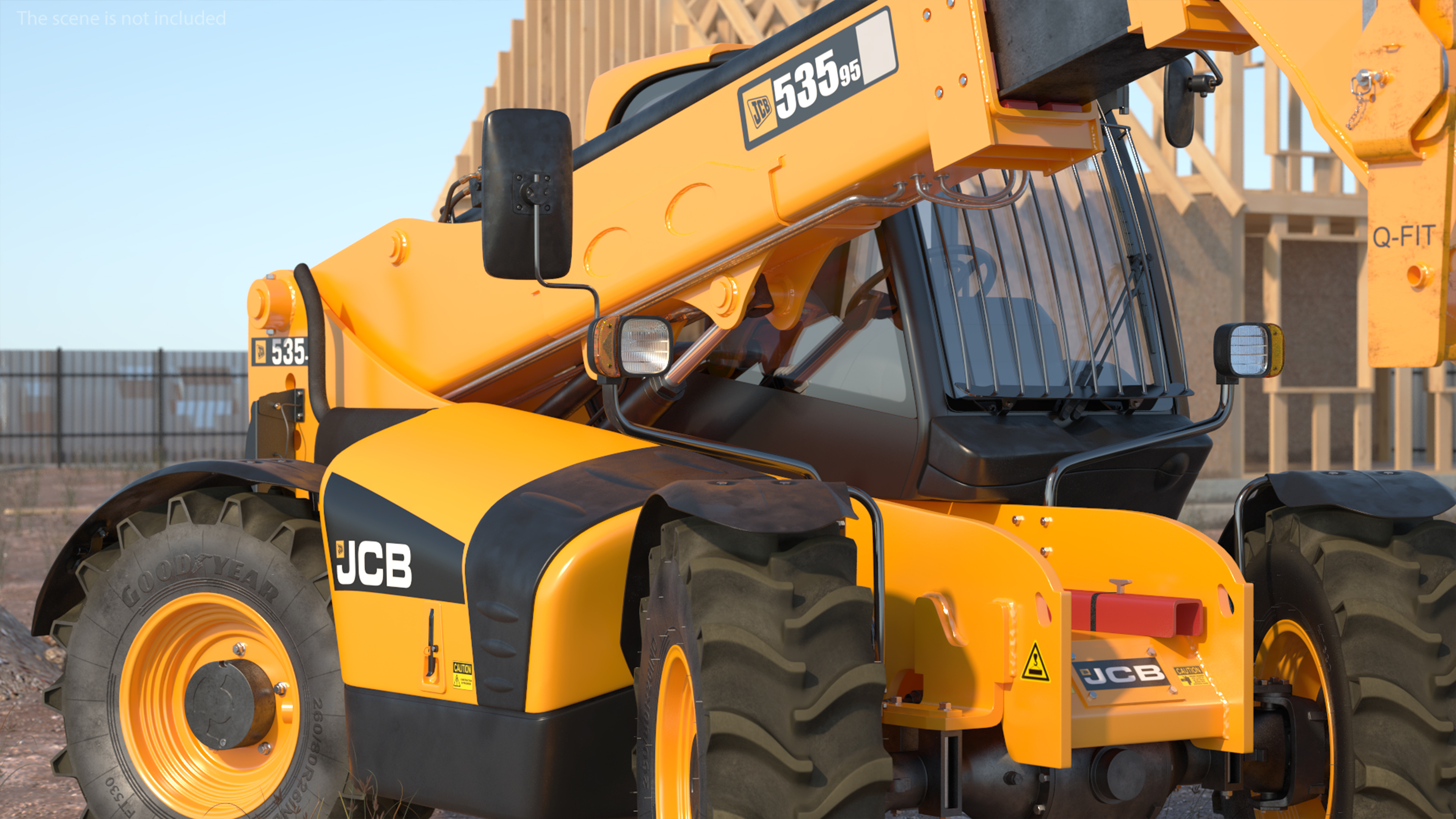 3D model Telescopic Handler JCB 535-95 Rigged for Cinema 4D