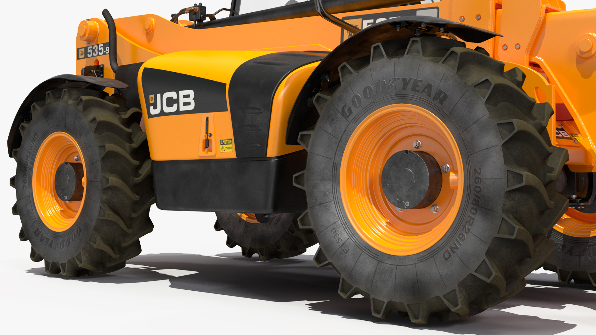 3D model Telescopic Handler JCB 535-95 Rigged for Cinema 4D