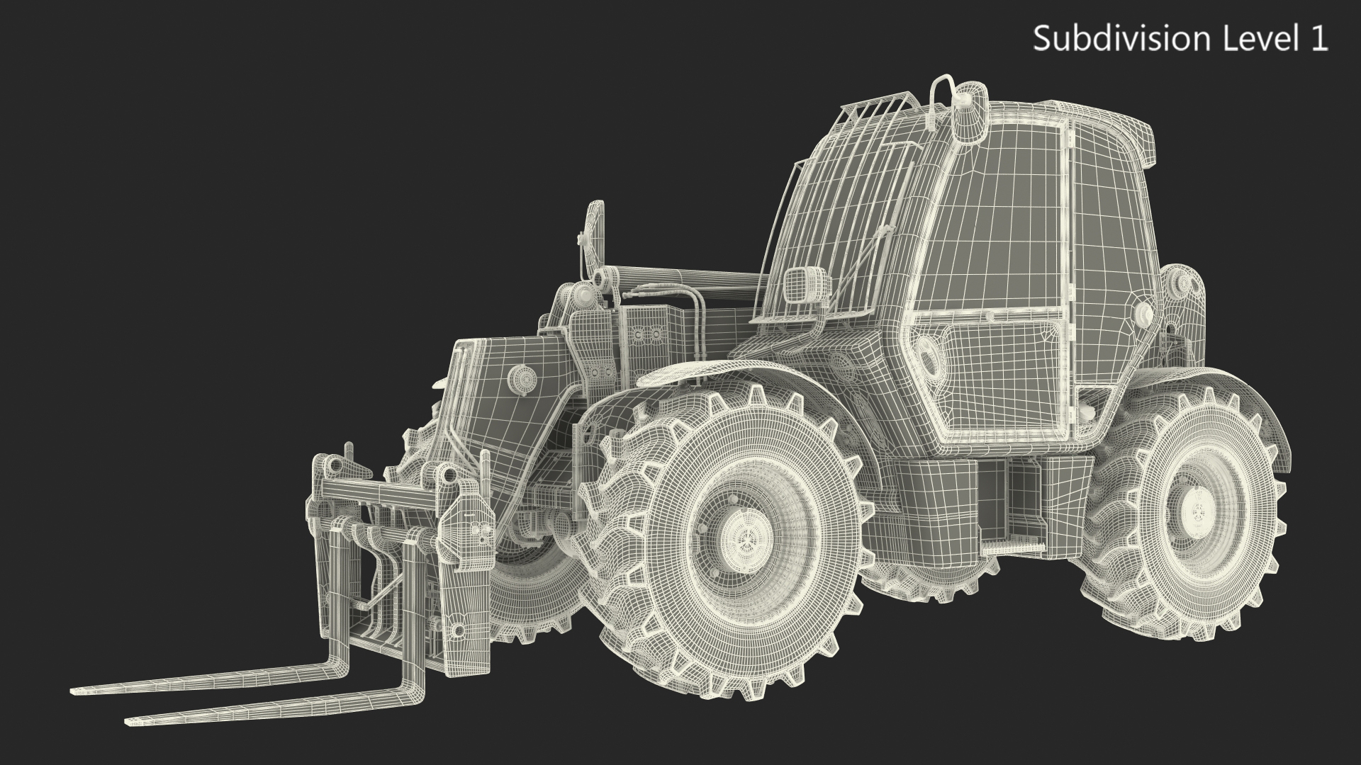 3D model Telescopic Handler JCB 535-95 Rigged for Cinema 4D