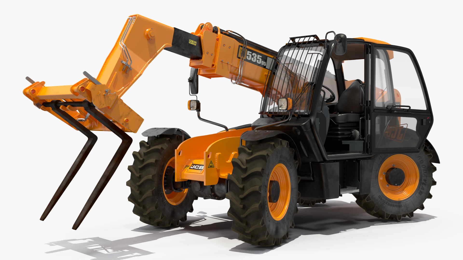 3D model Telescopic Handler JCB 535-95 Rigged for Cinema 4D