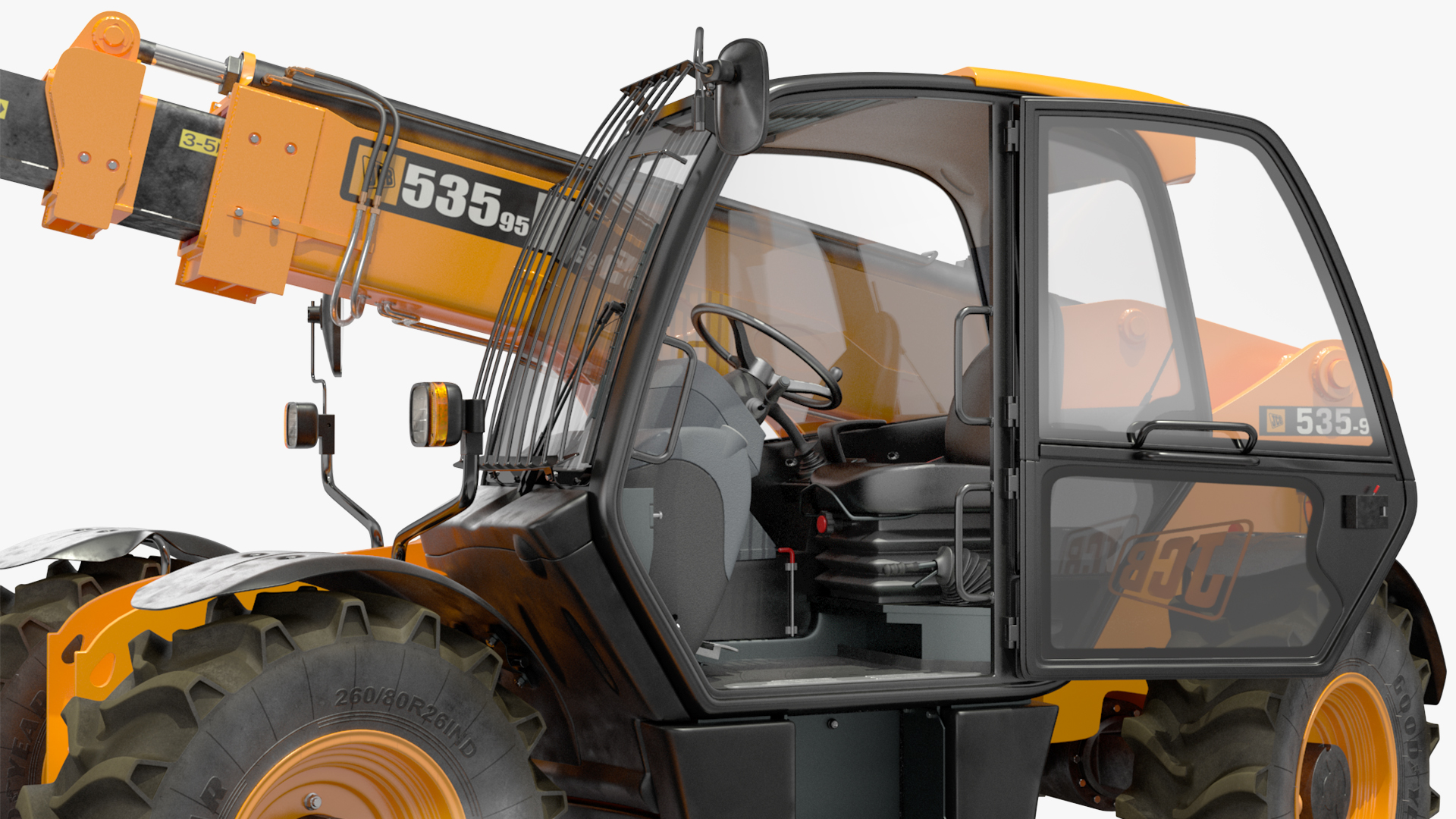3D model Telescopic Handler JCB 535-95 Rigged for Cinema 4D