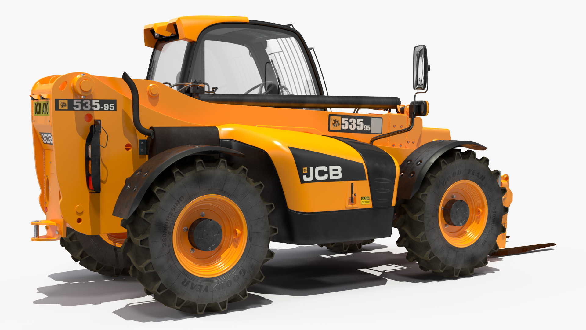 3D model Telescopic Handler JCB 535-95 Rigged for Cinema 4D