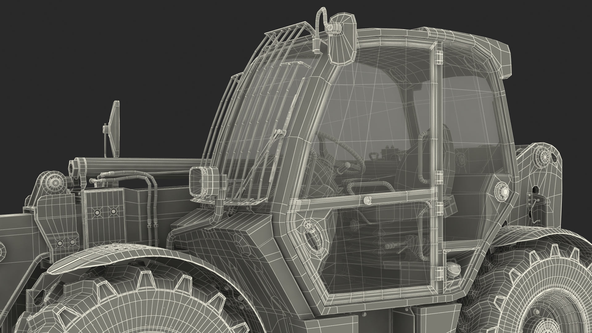 3D model Telescopic Handler JCB 535-95 Rigged for Cinema 4D