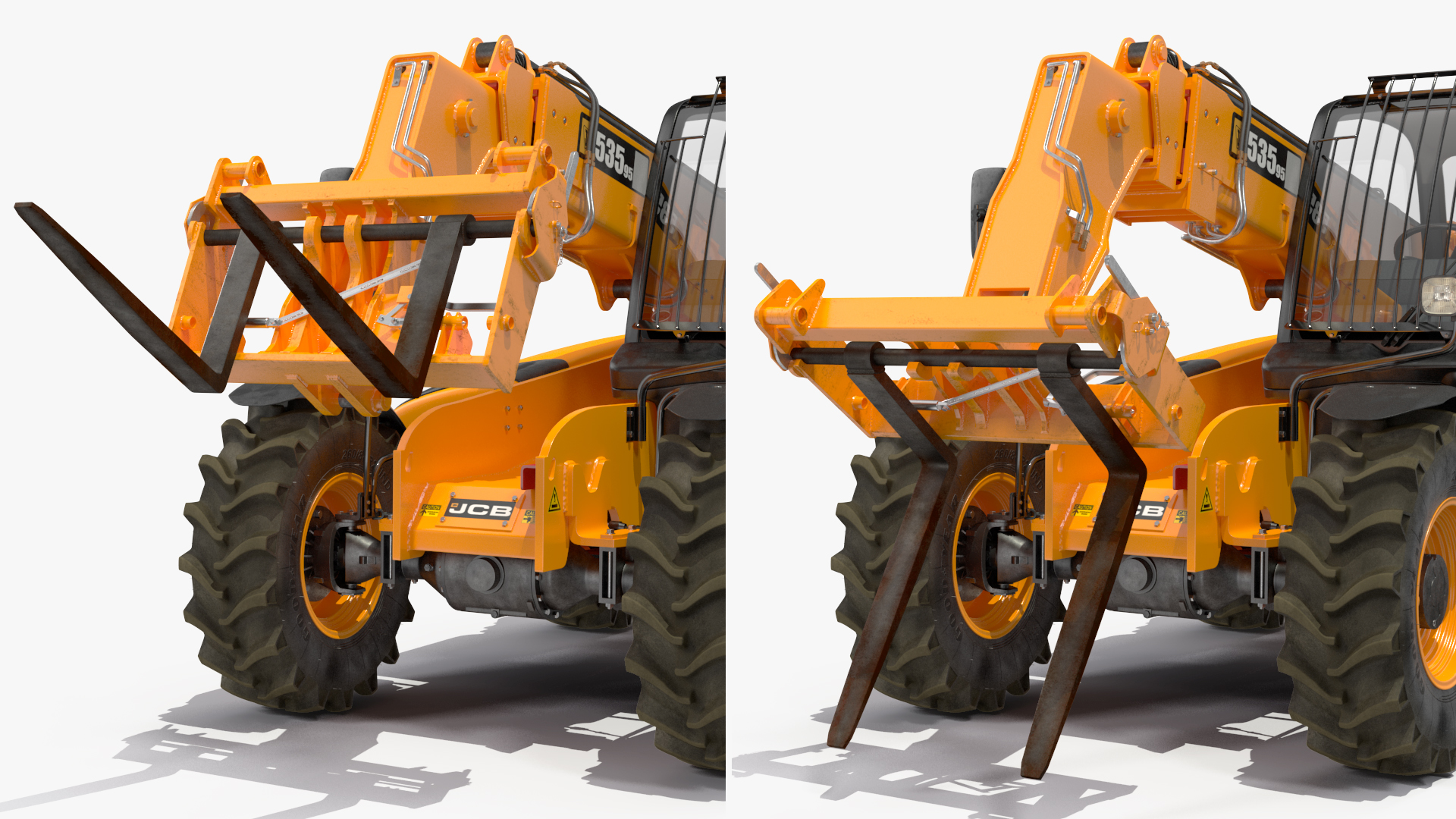 3D model Telescopic Handler JCB 535-95 Rigged for Cinema 4D