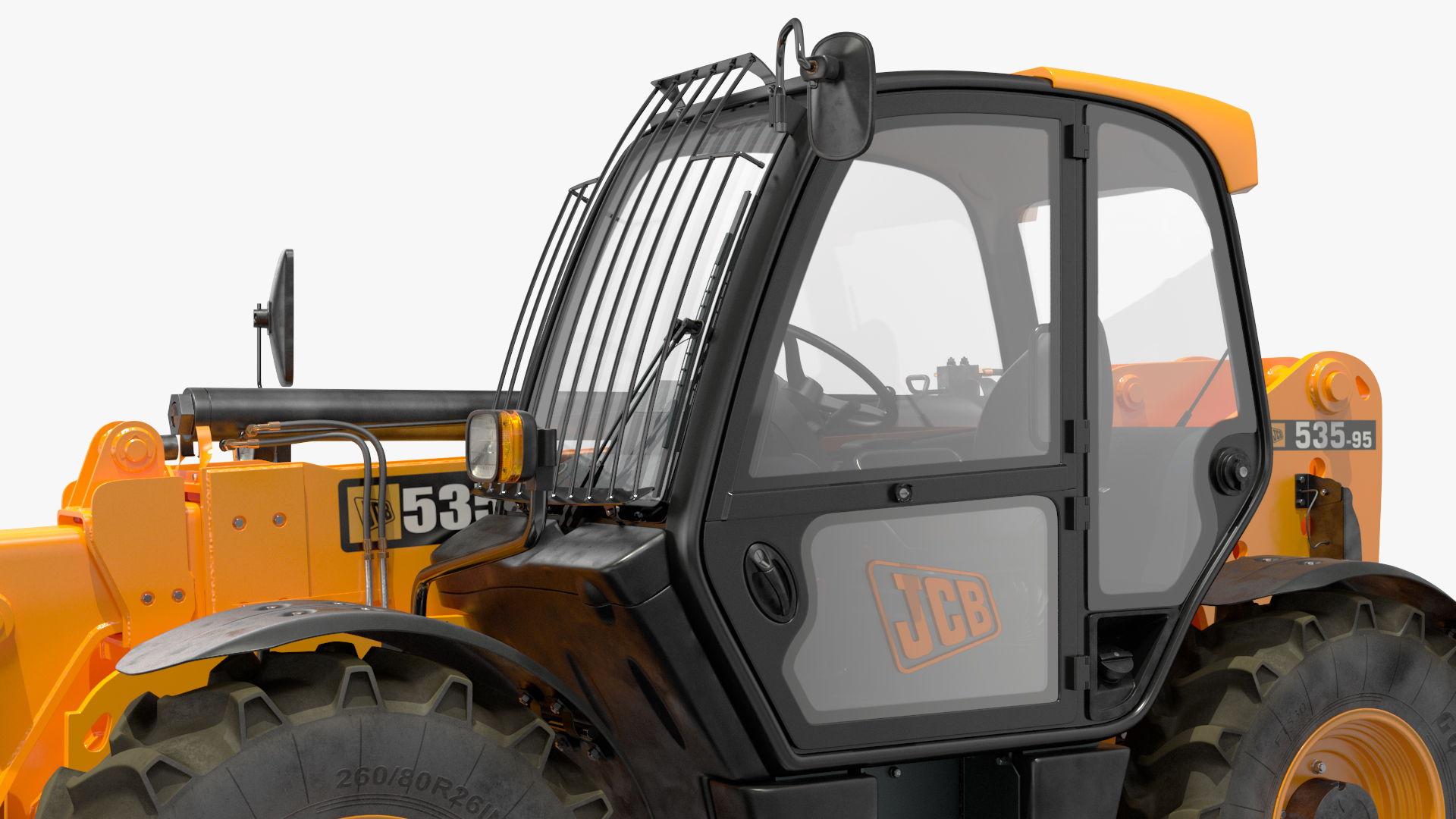 3D model Telescopic Handler JCB 535-95 Rigged for Cinema 4D