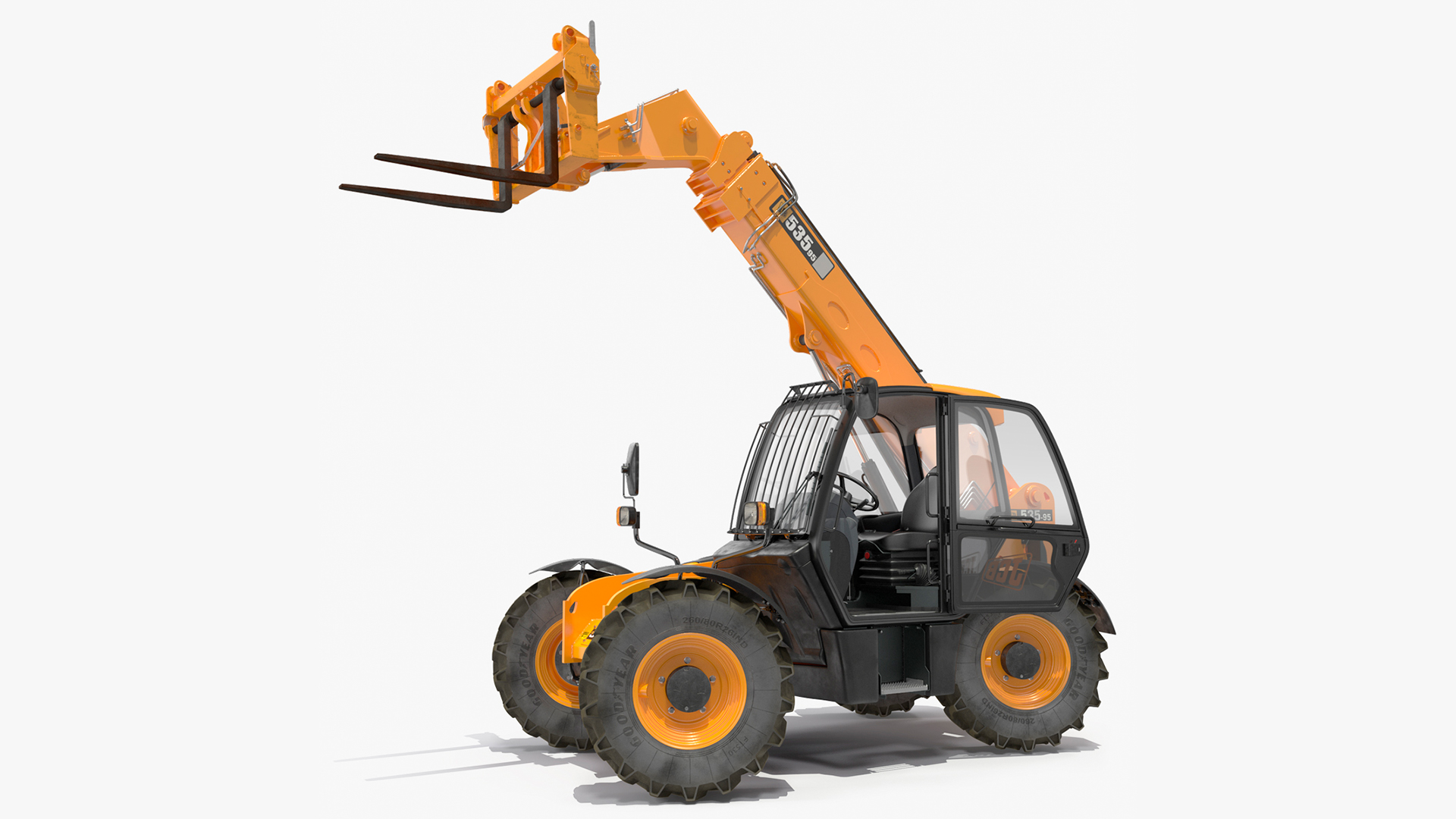 3D model Telescopic Handler JCB 535-95 Rigged for Cinema 4D