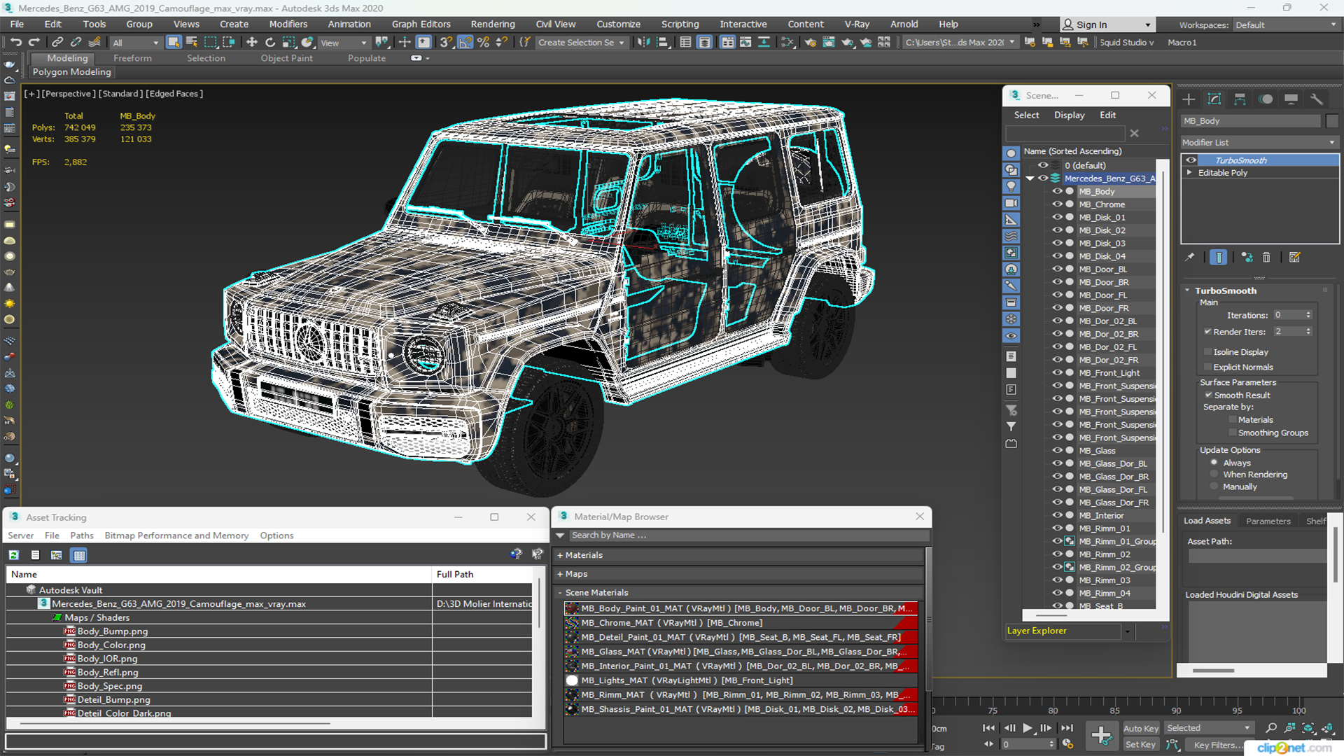 Mercedes-Benz G63 AMG 2019 Camouflage 3D