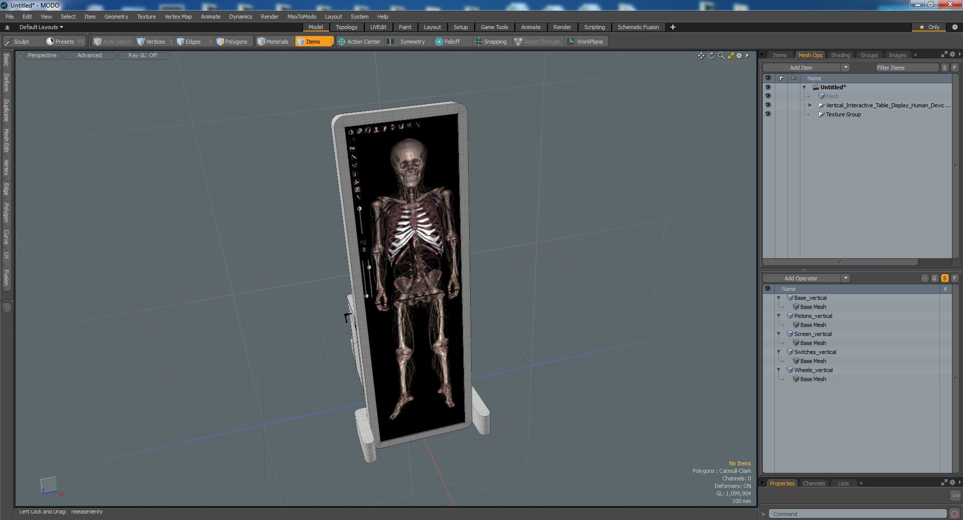 Vertical Interactive Table Display Human Device 3D