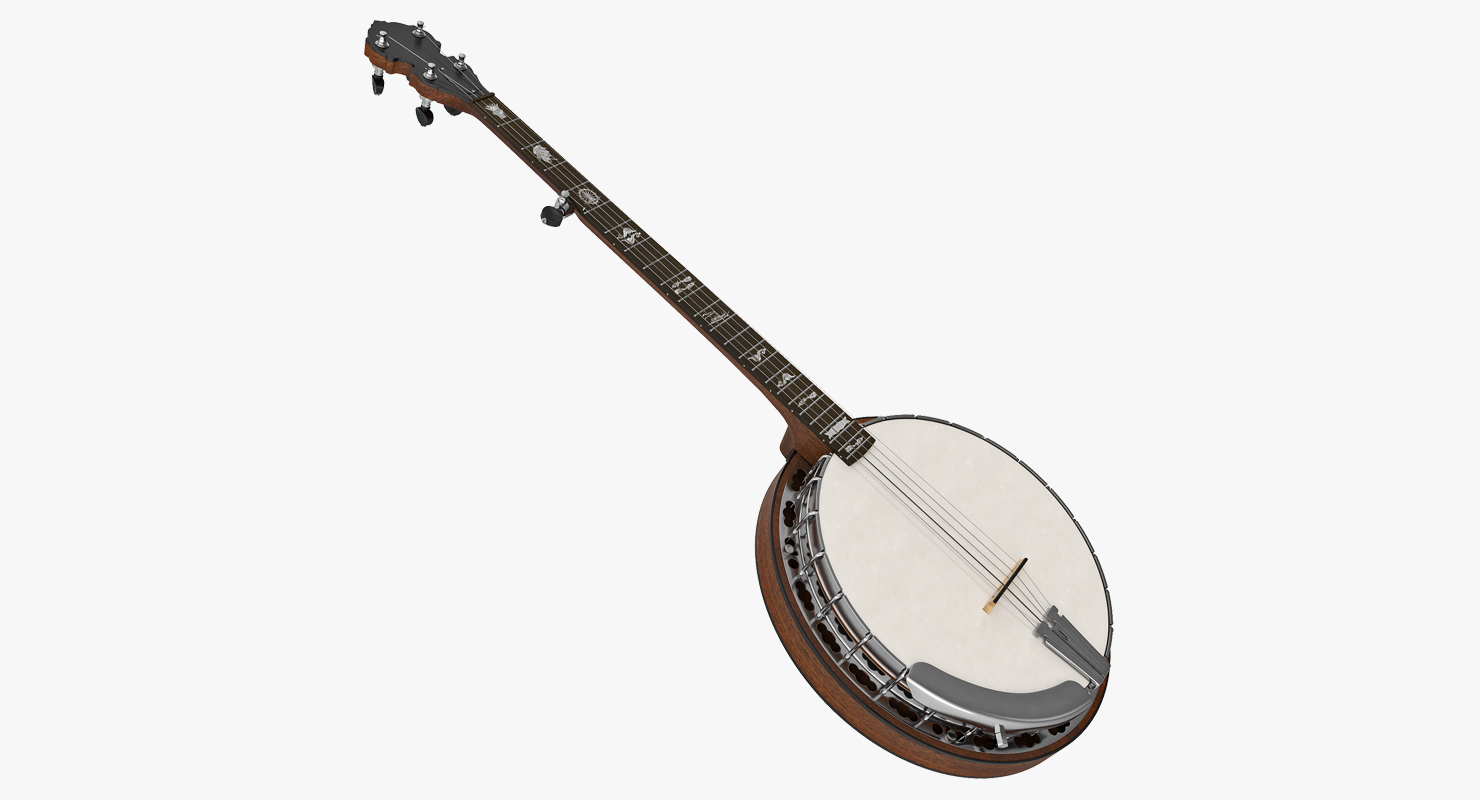 3D Vintage Banjo model