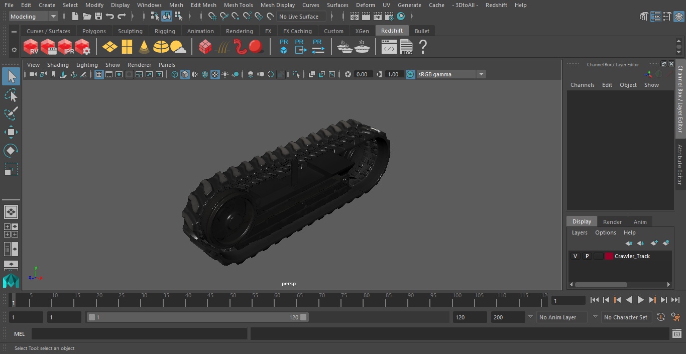3D Crawler Track model