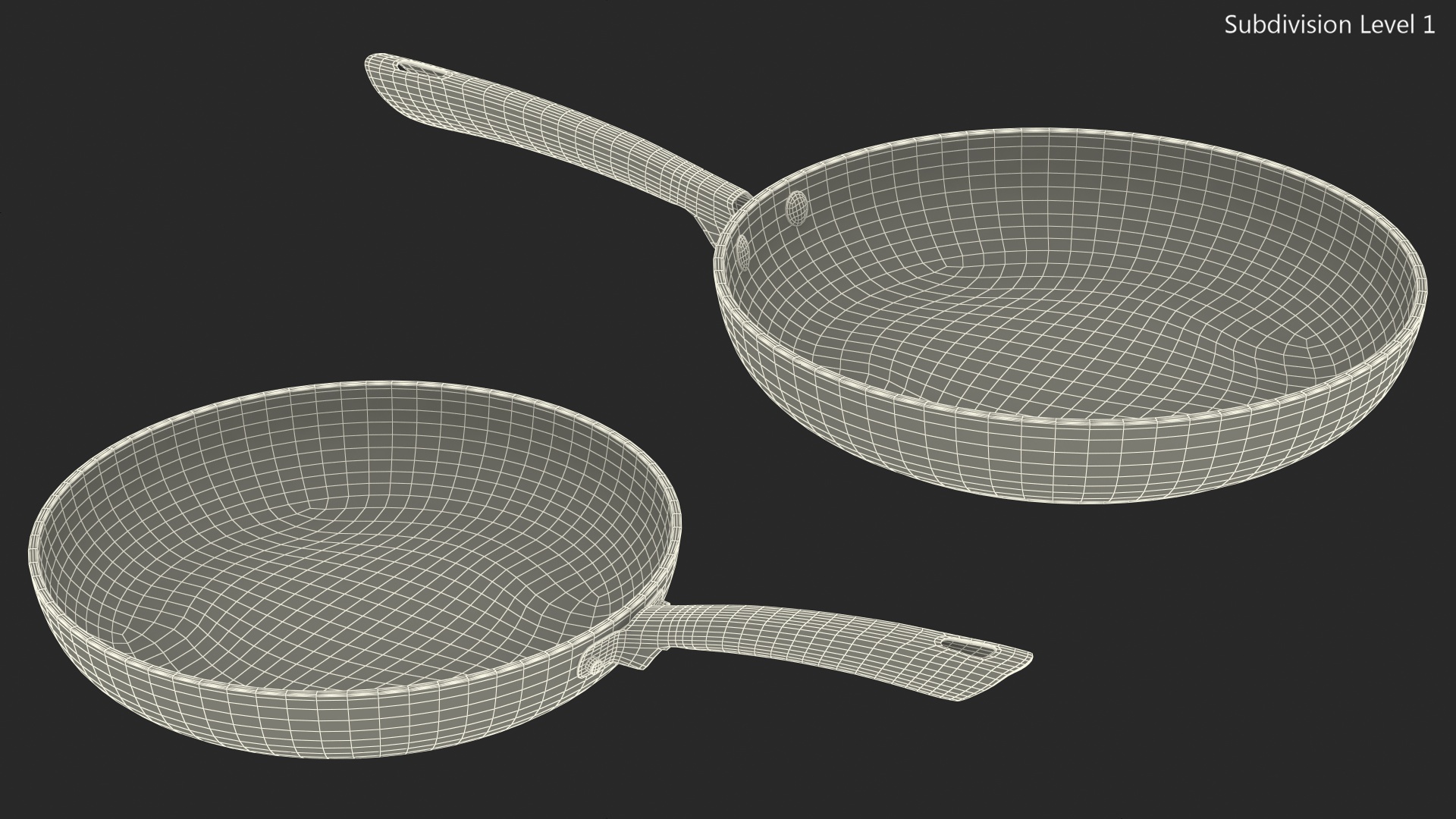 3D model Tower Frying Pan Set