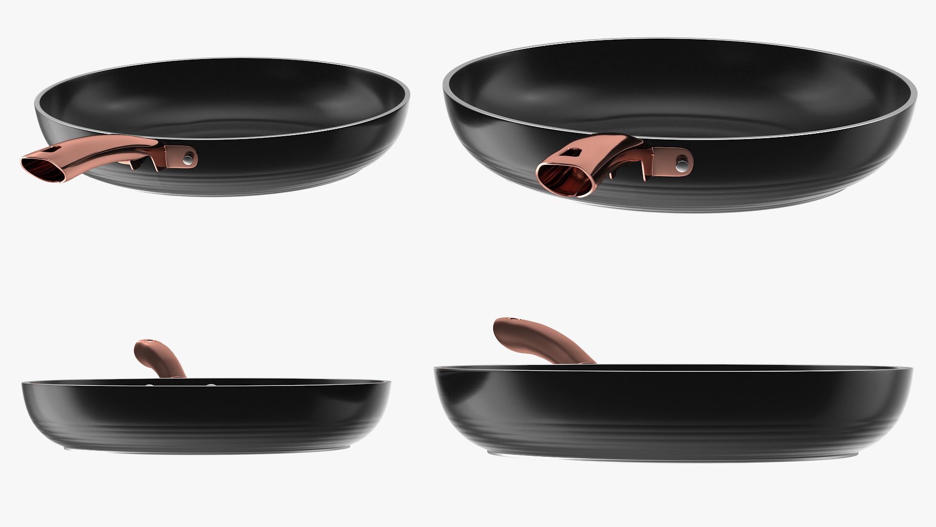 3D model Tower Frying Pan Set