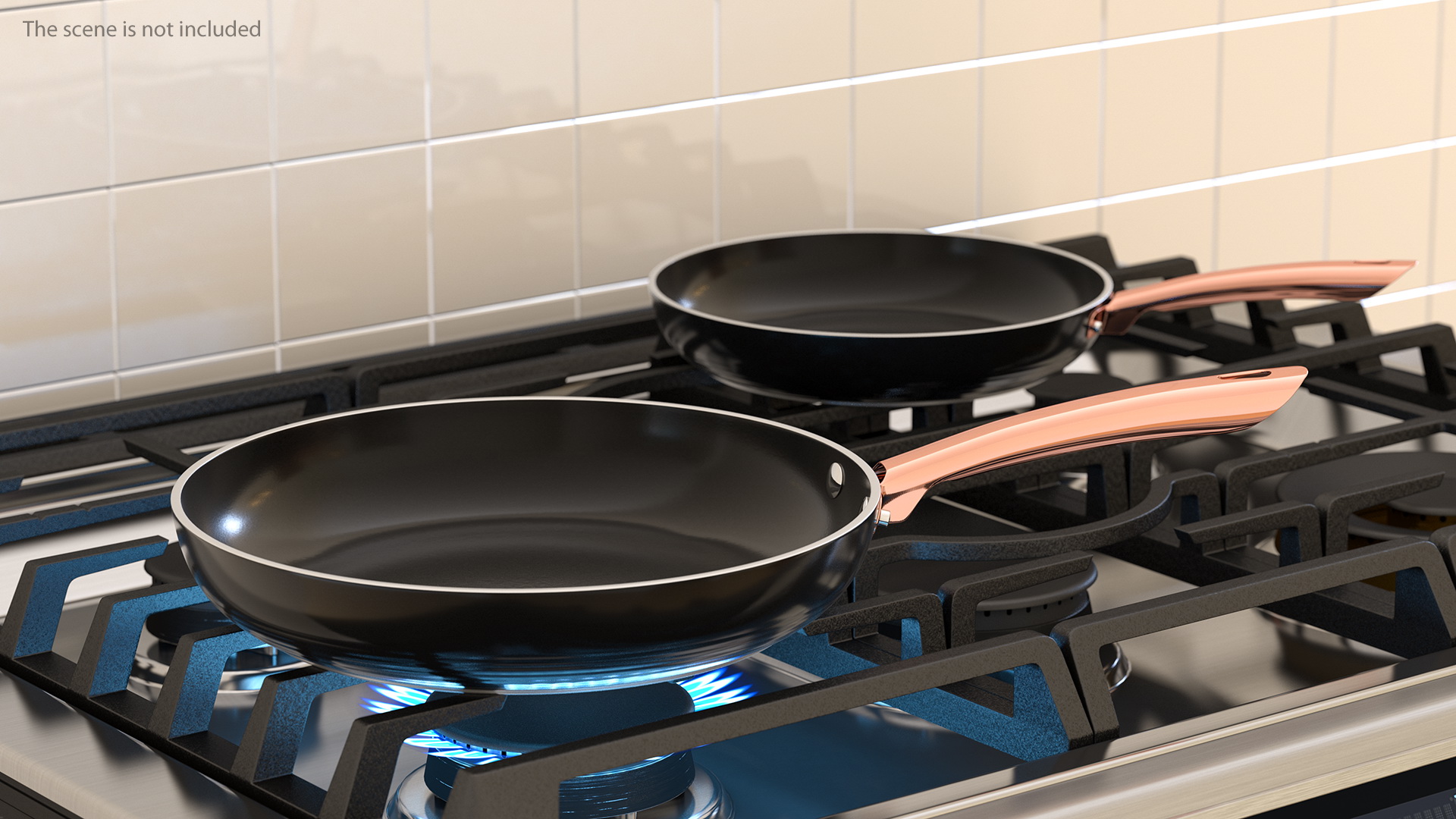 3D model Tower Frying Pan Set