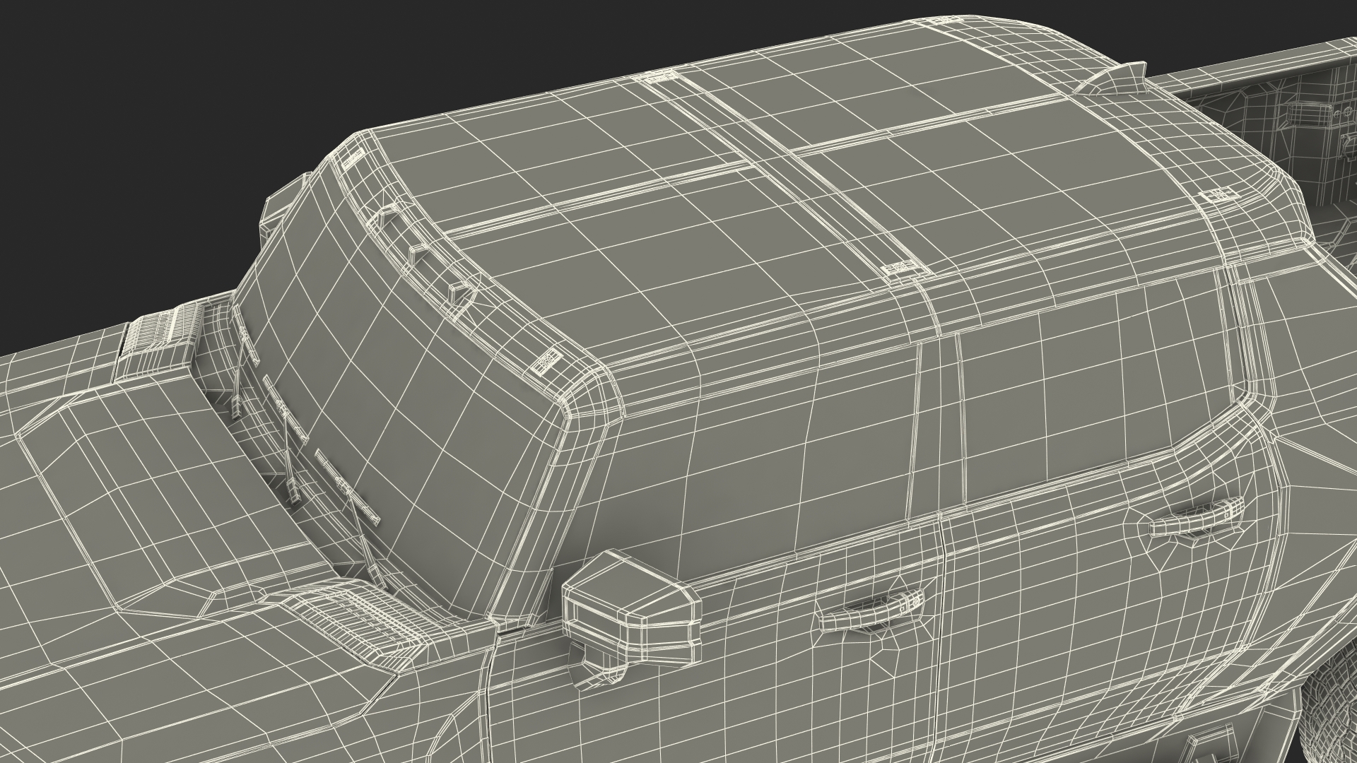 Electric Pickup Truck Simple Interior 3D