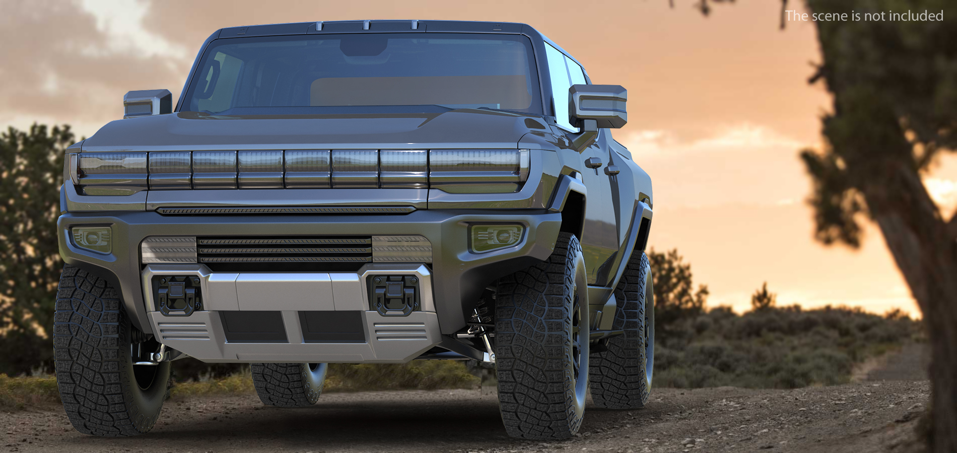 Electric Pickup Truck Simple Interior 3D