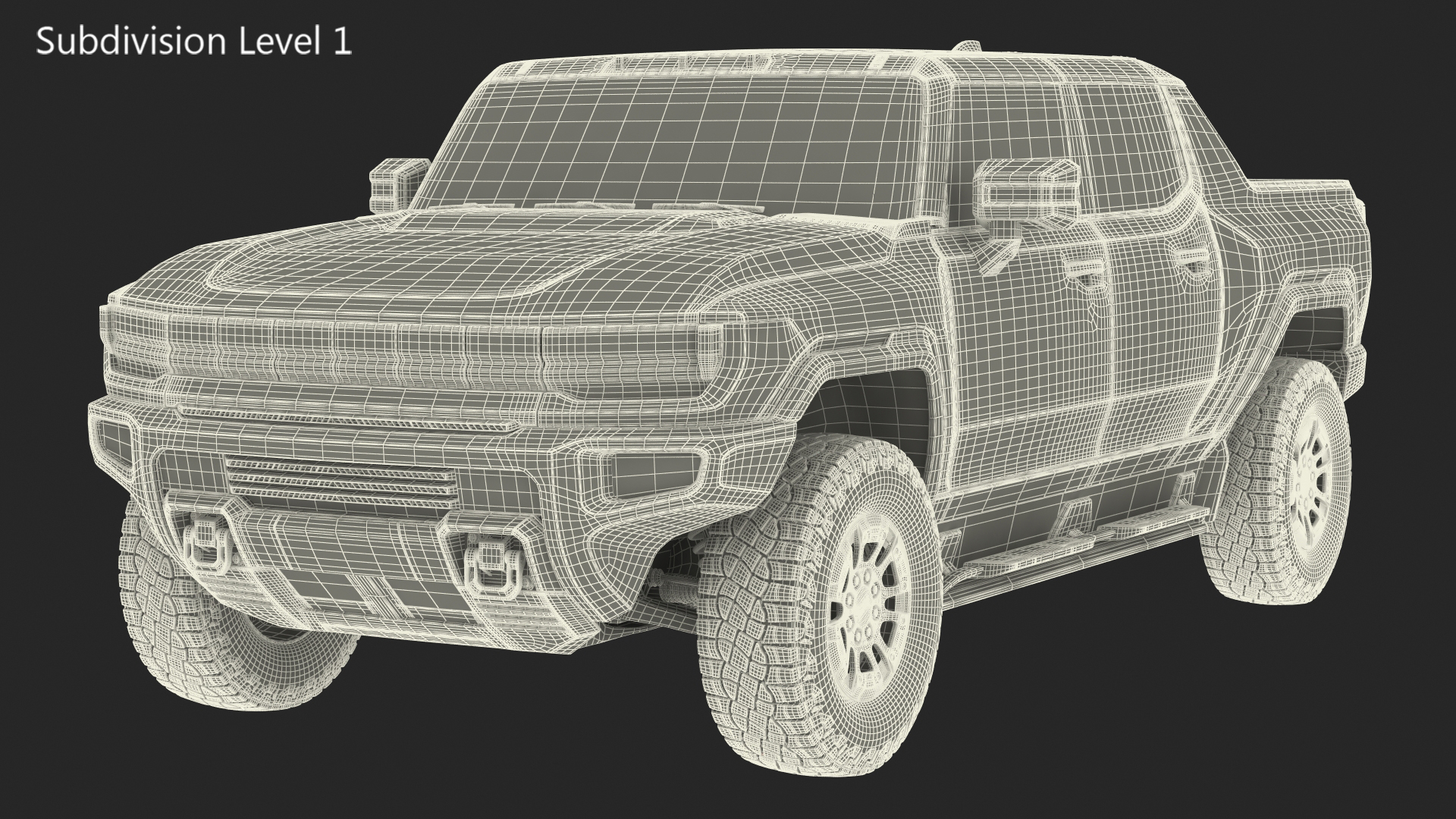 Electric Pickup Truck Simple Interior 3D