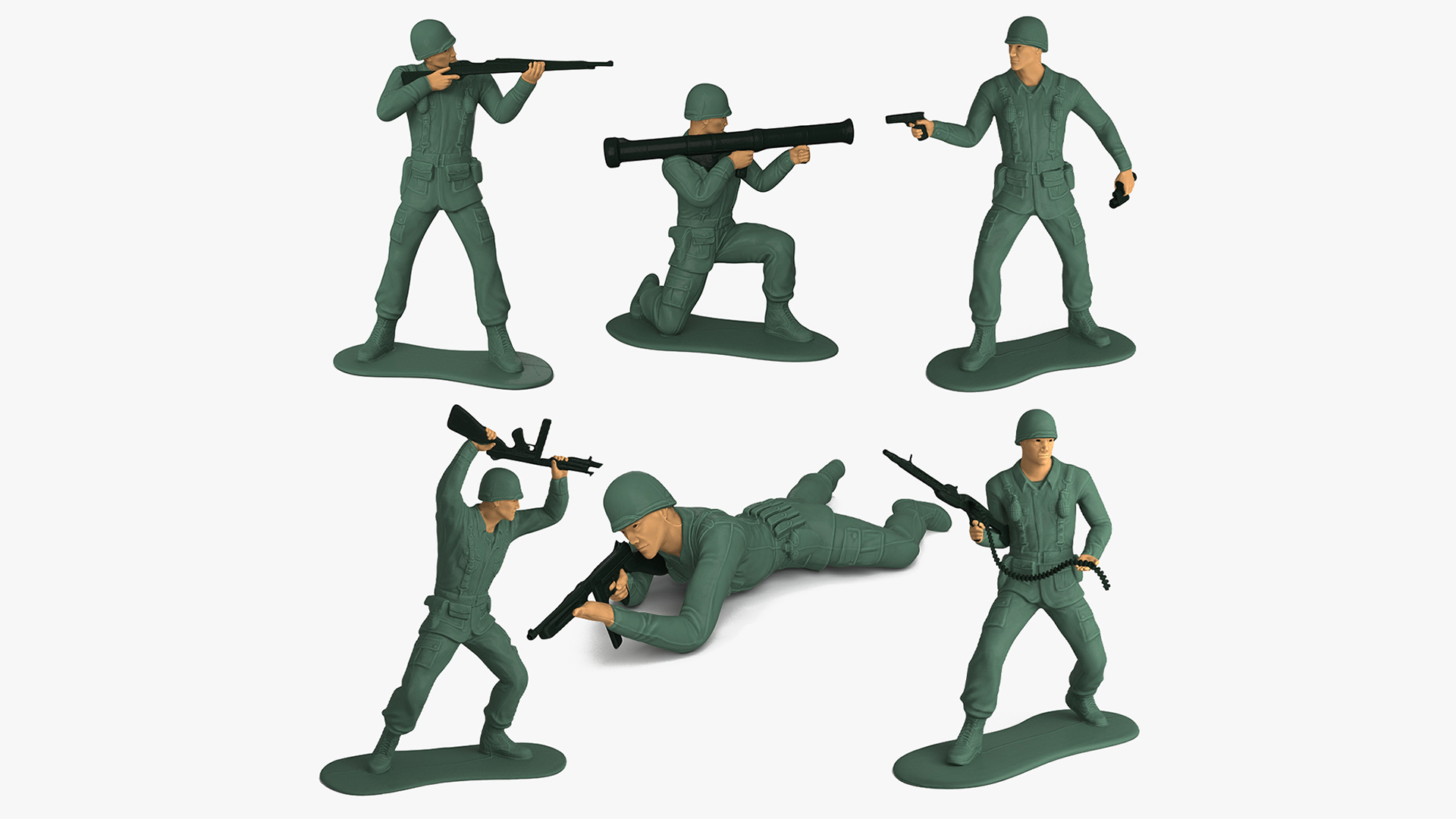 3D Vintage Toy Soldier Set model