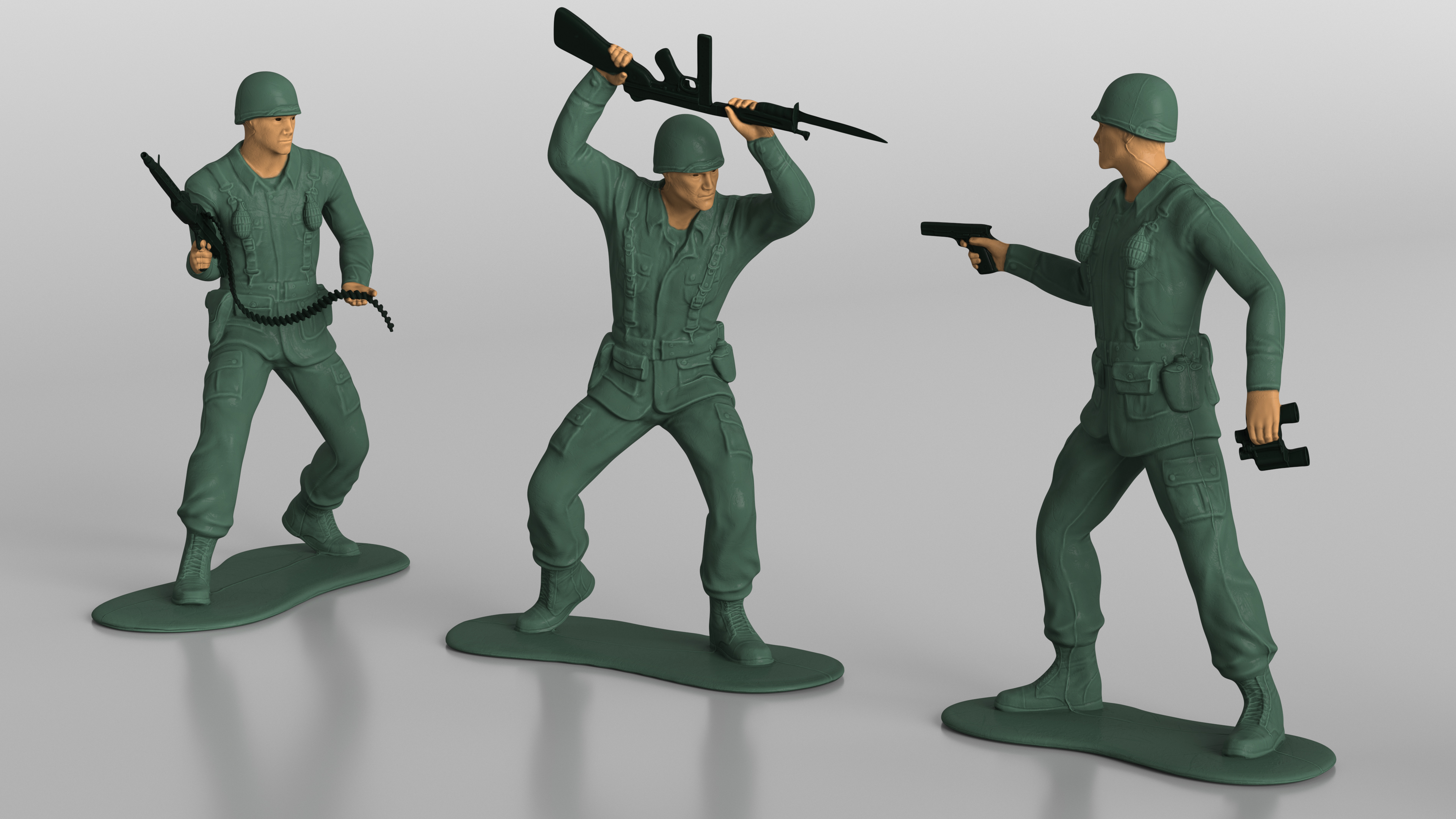 3D Vintage Toy Soldier Set model