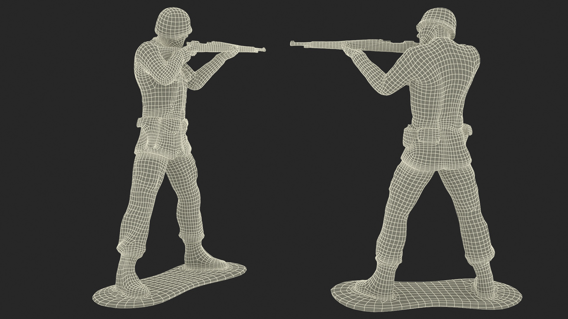3D Vintage Toy Soldier Set model