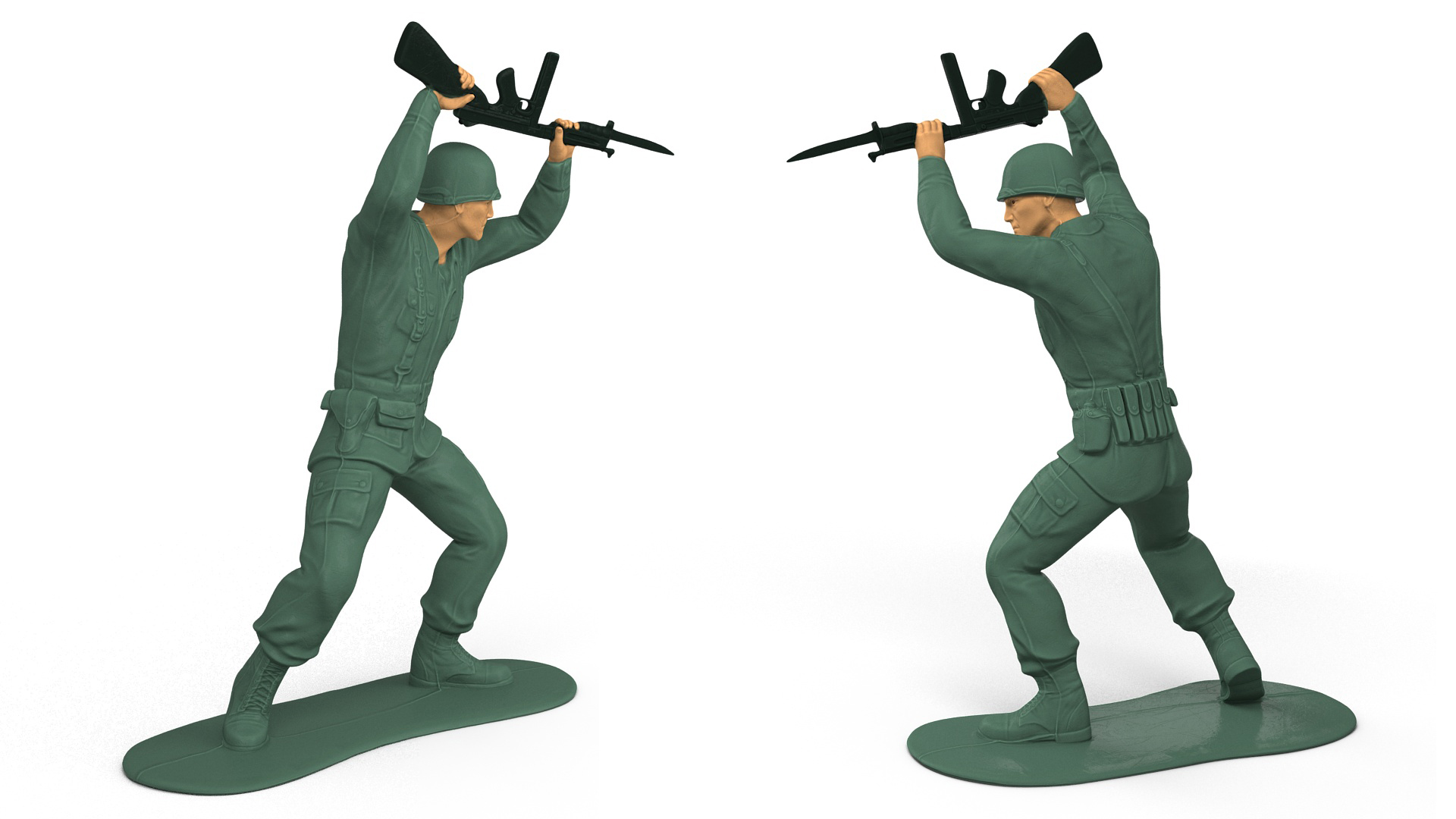 3D Vintage Toy Soldier Set model
