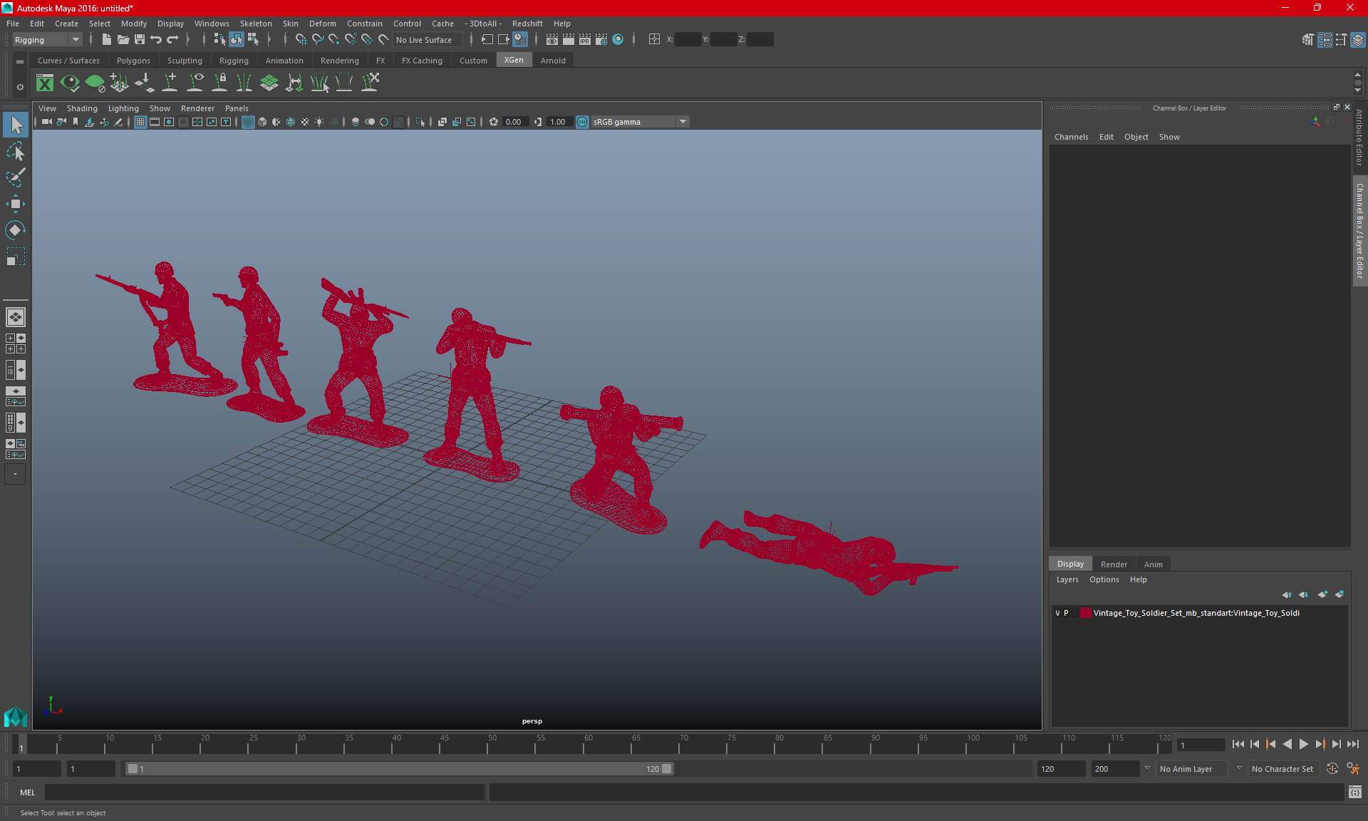3D Vintage Toy Soldier Set model