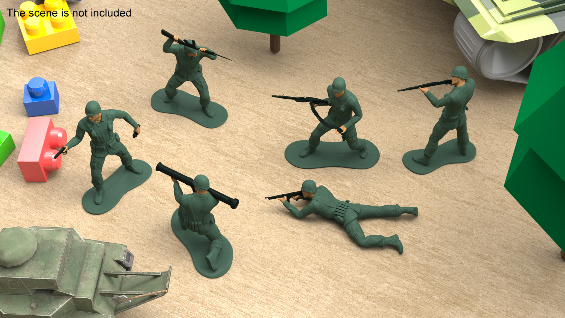 3D Vintage Toy Soldier Set model