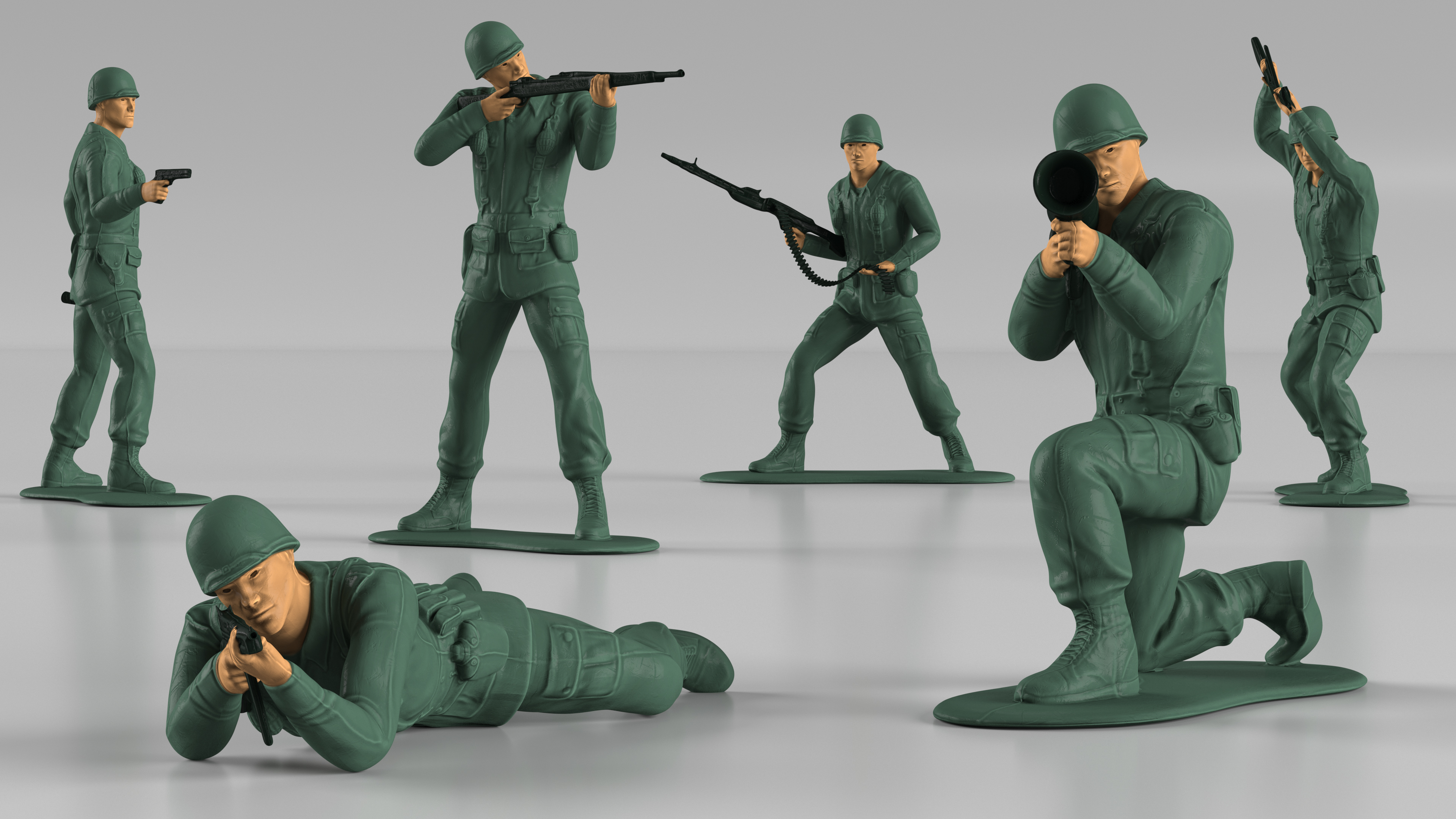 3D Vintage Toy Soldier Set model