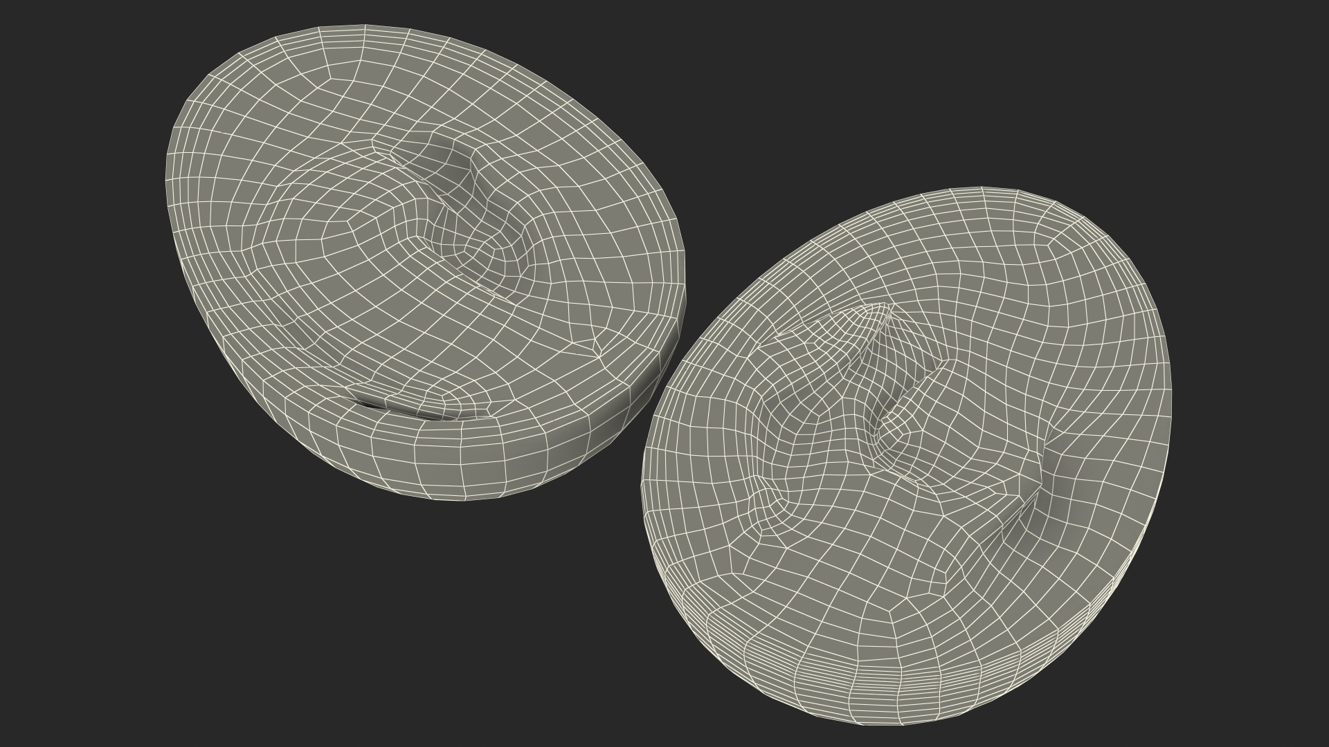 Hard Boiled Egg Halves 3D