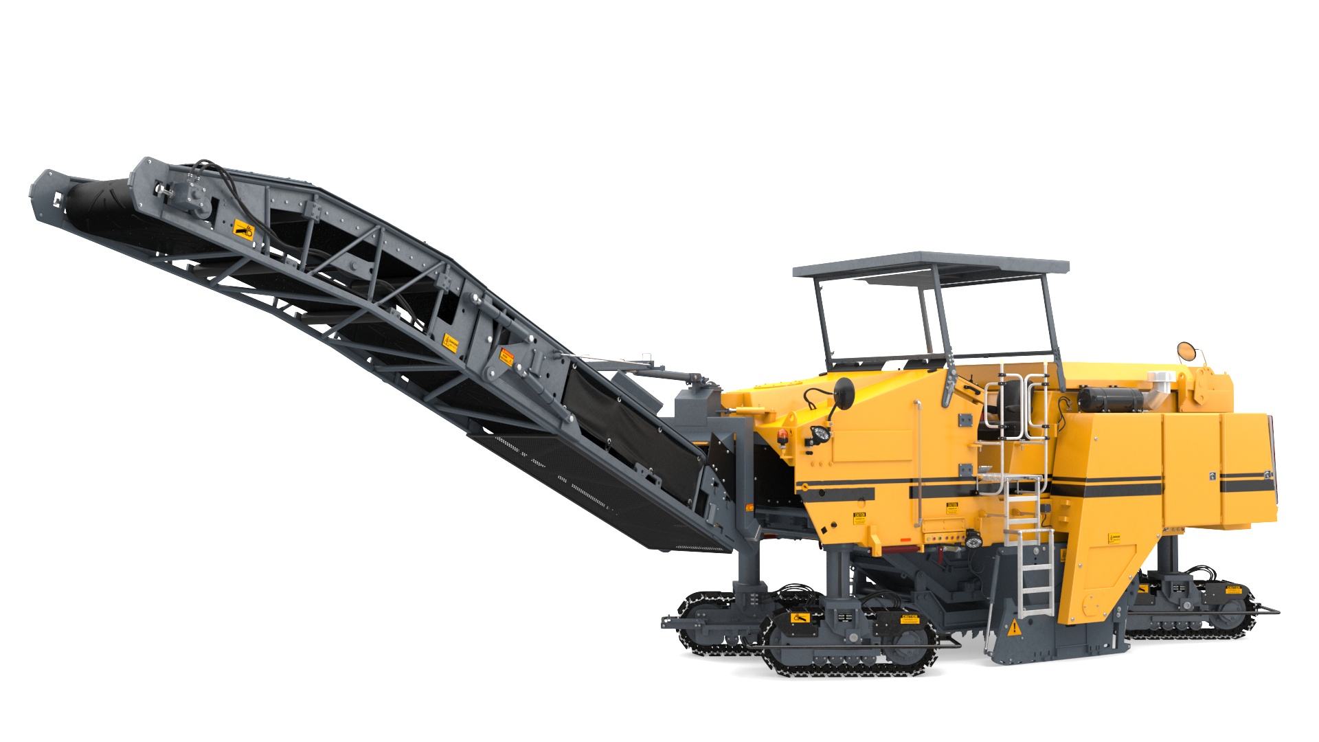 3D Road Milling Machine Loads Milled Asphalt into the Dump Truck Rigged model