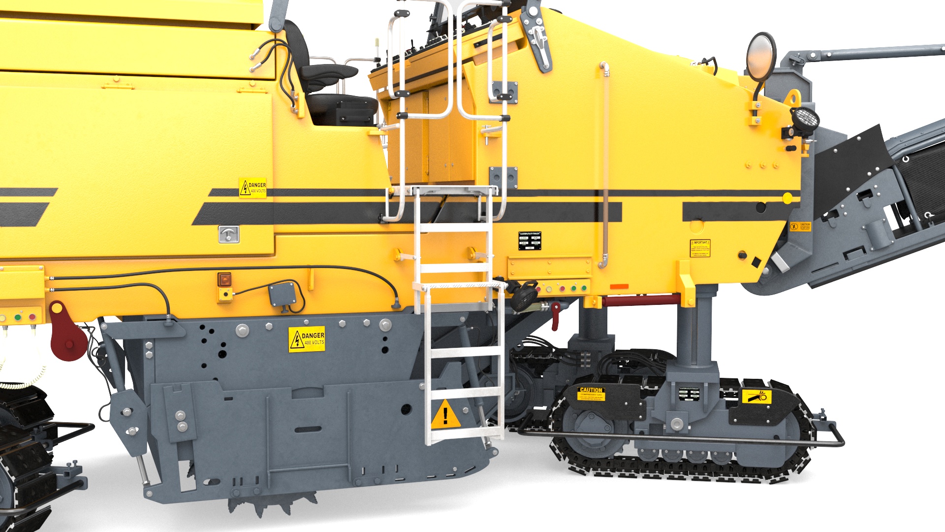 3D Road Milling Machine Loads Milled Asphalt into the Dump Truck Rigged model