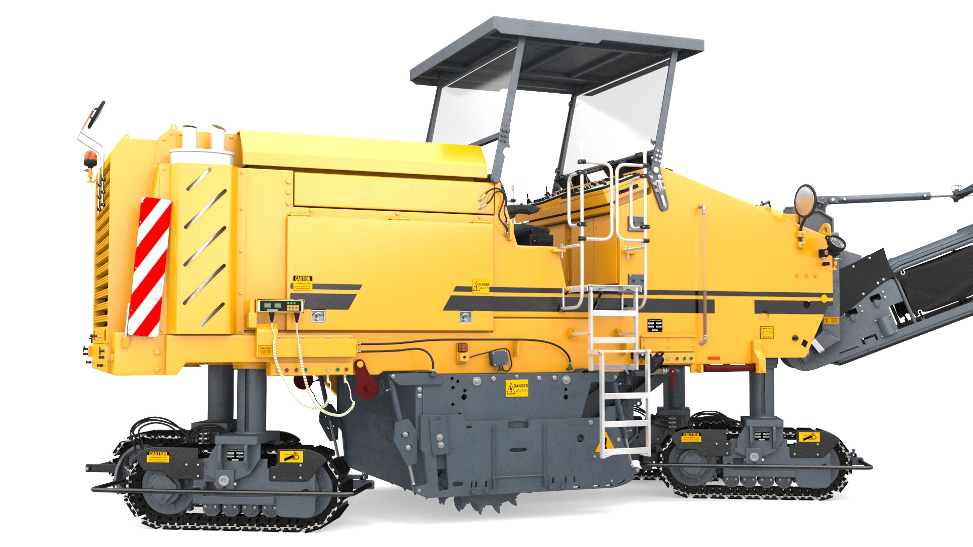 3D Road Milling Machine Loads Milled Asphalt into the Dump Truck Rigged model