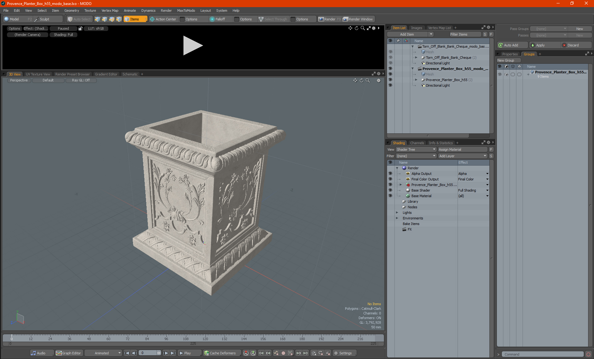 Provence Planter Box h55 3D model