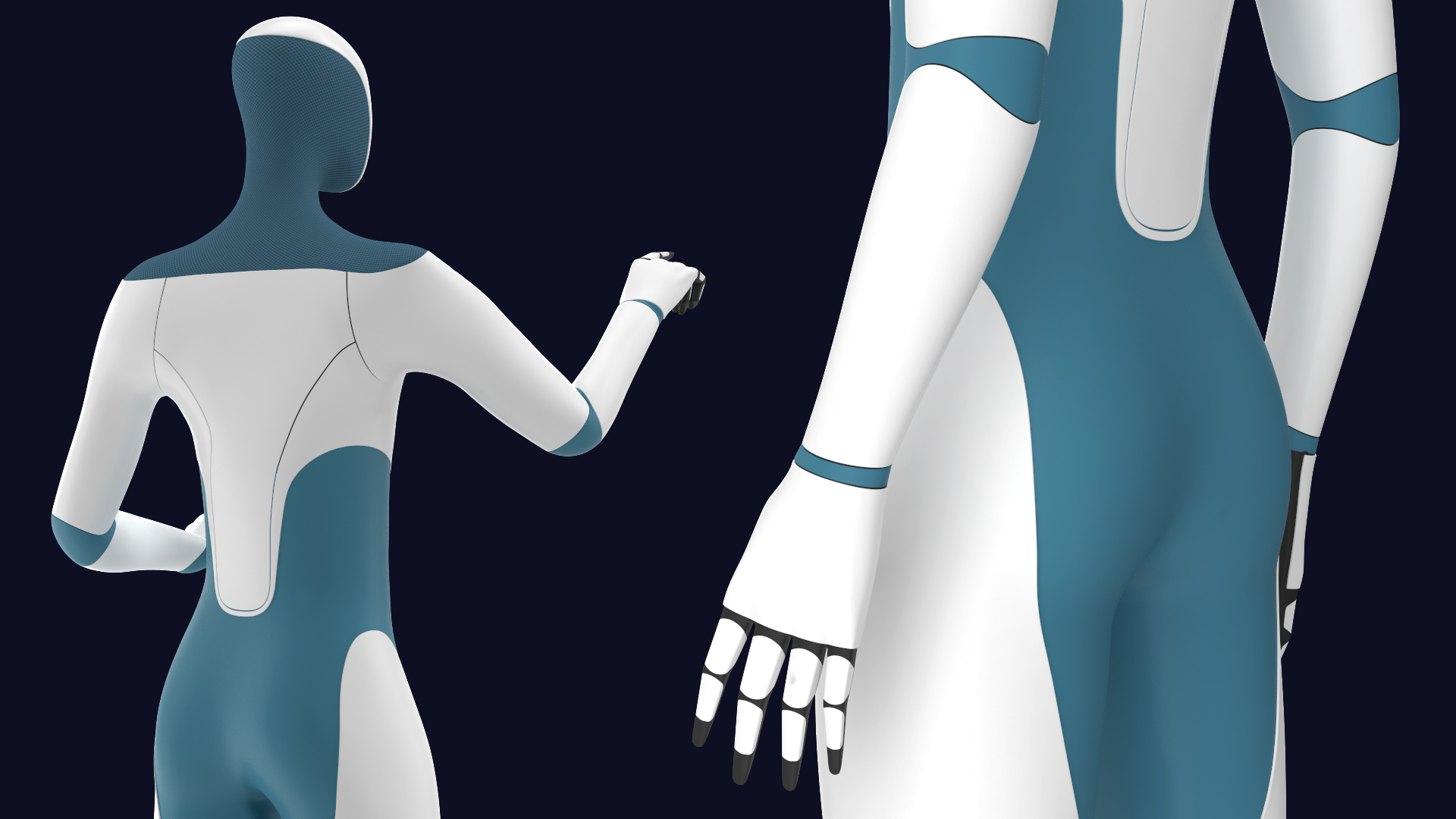 3D Robotic Humanoid Rigged model