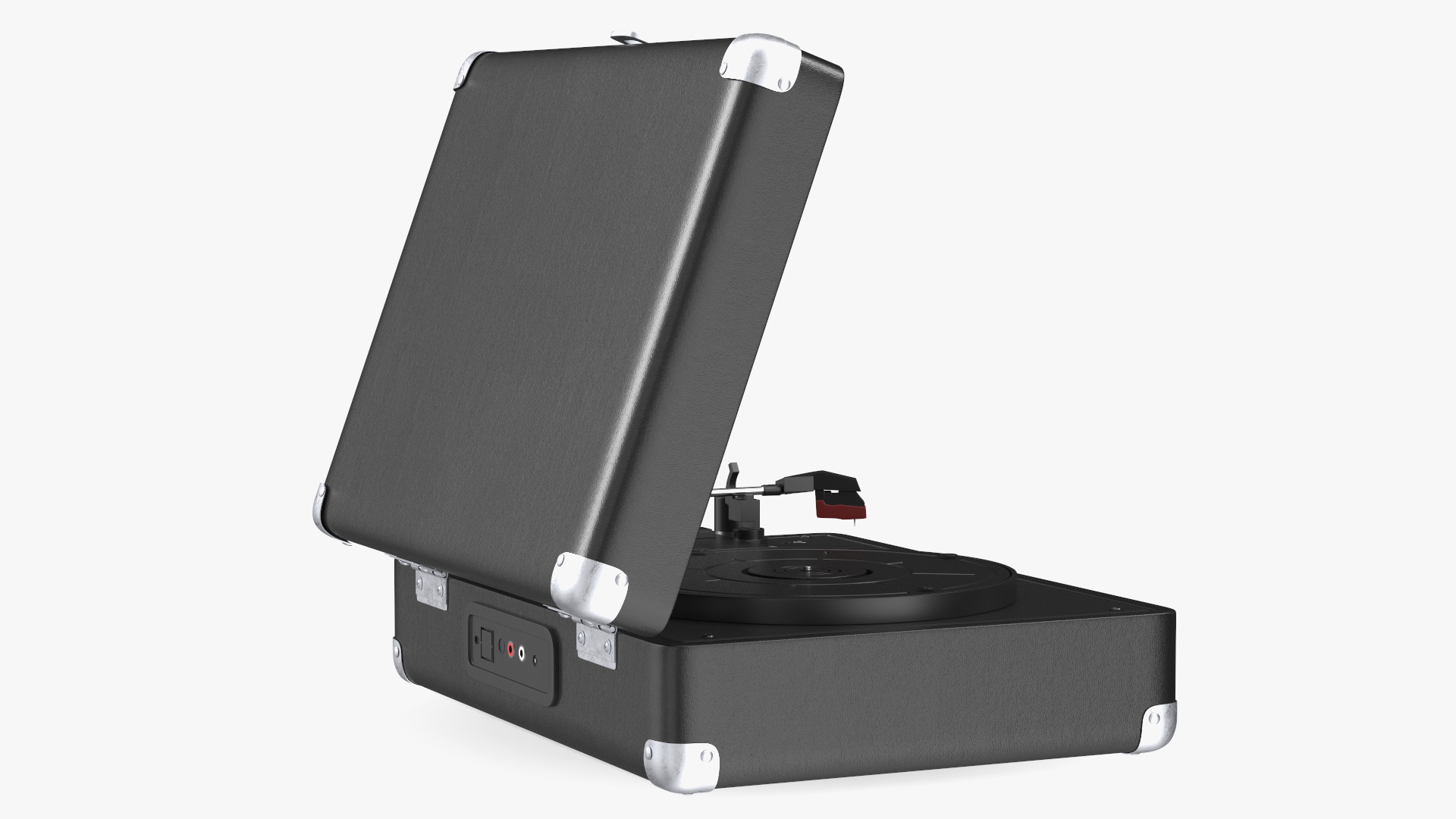 3D Retro Vinyl Record Player Black