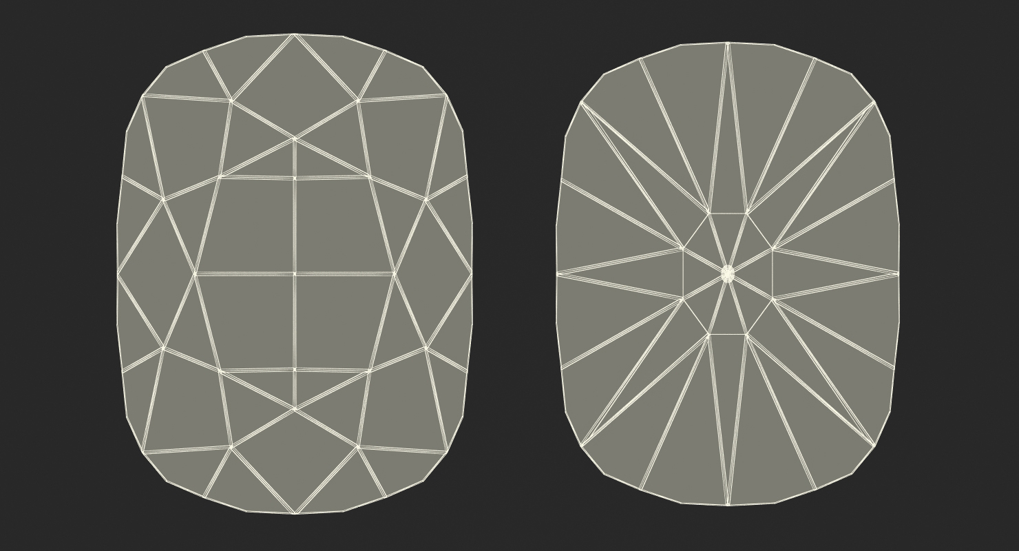 Cushion Cut Diamond 3D model