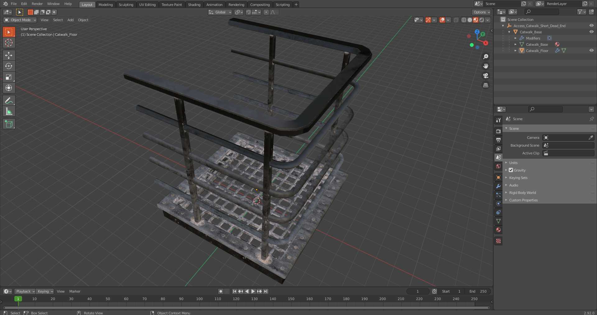 Access Catwalk Short Dead End 3D model