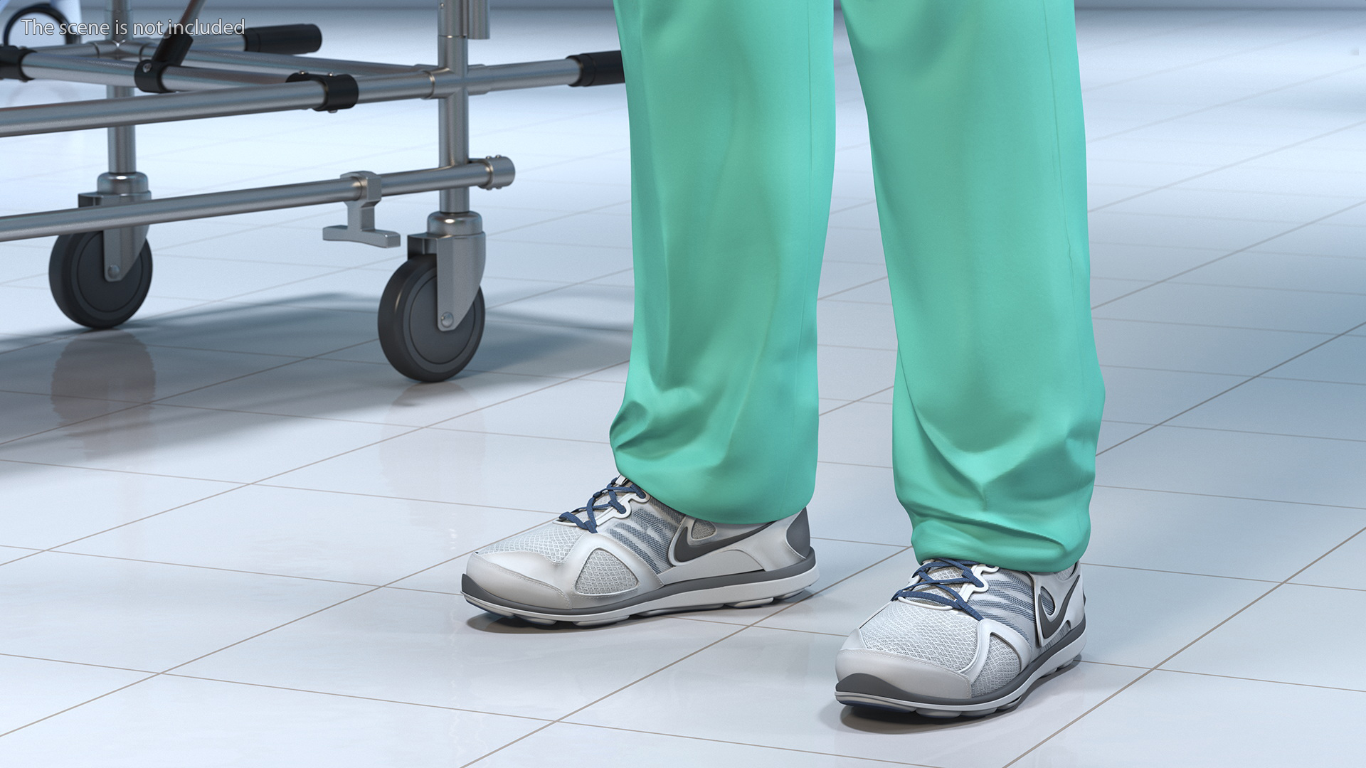 3D Blue Emergency Surgeon Costume Scrubs Blood Stained