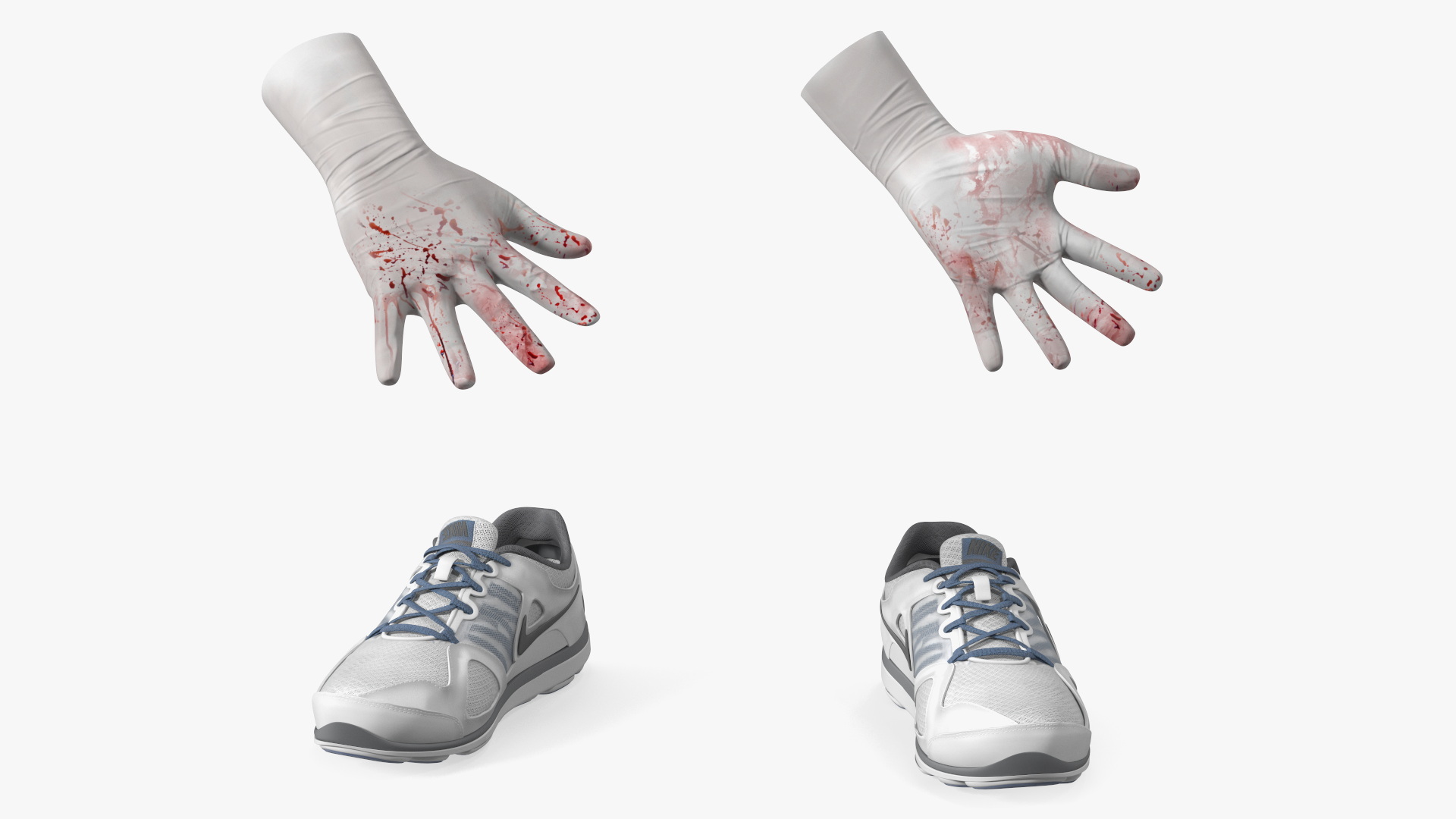 3D Blue Emergency Surgeon Costume Scrubs Blood Stained