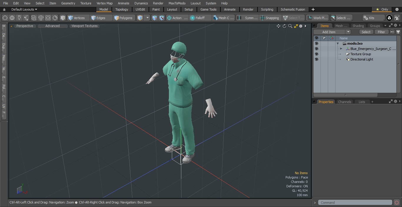 3D Blue Emergency Surgeon Costume Scrubs Blood Stained